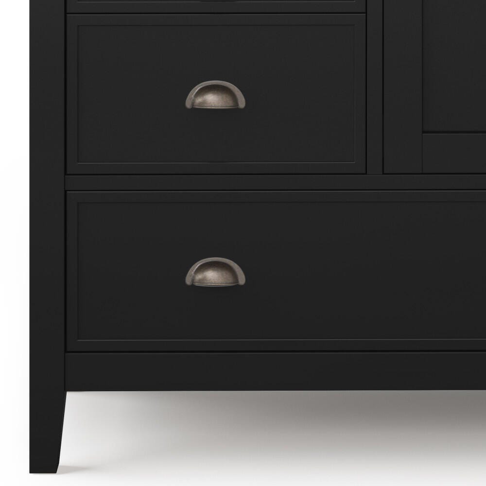 Simpli Home Redmond Solid Wood Medium Storage Cabinet, Black, large