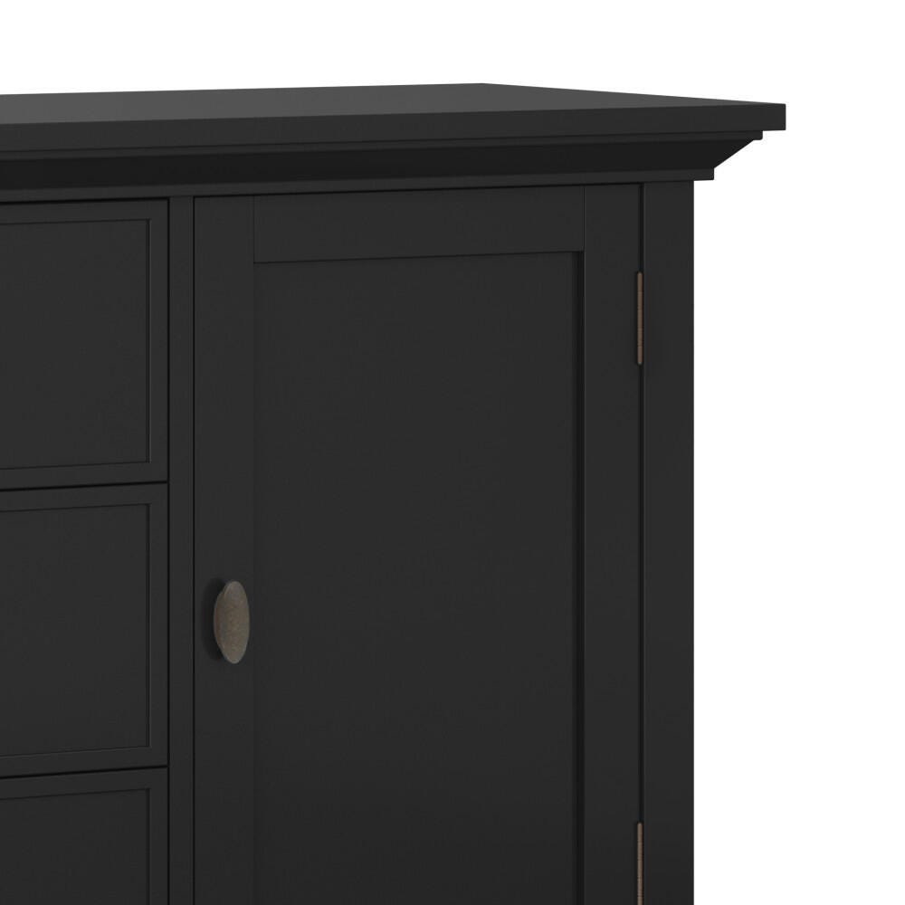 Simpli Home Redmond Solid Wood Medium Storage Cabinet, Black, large