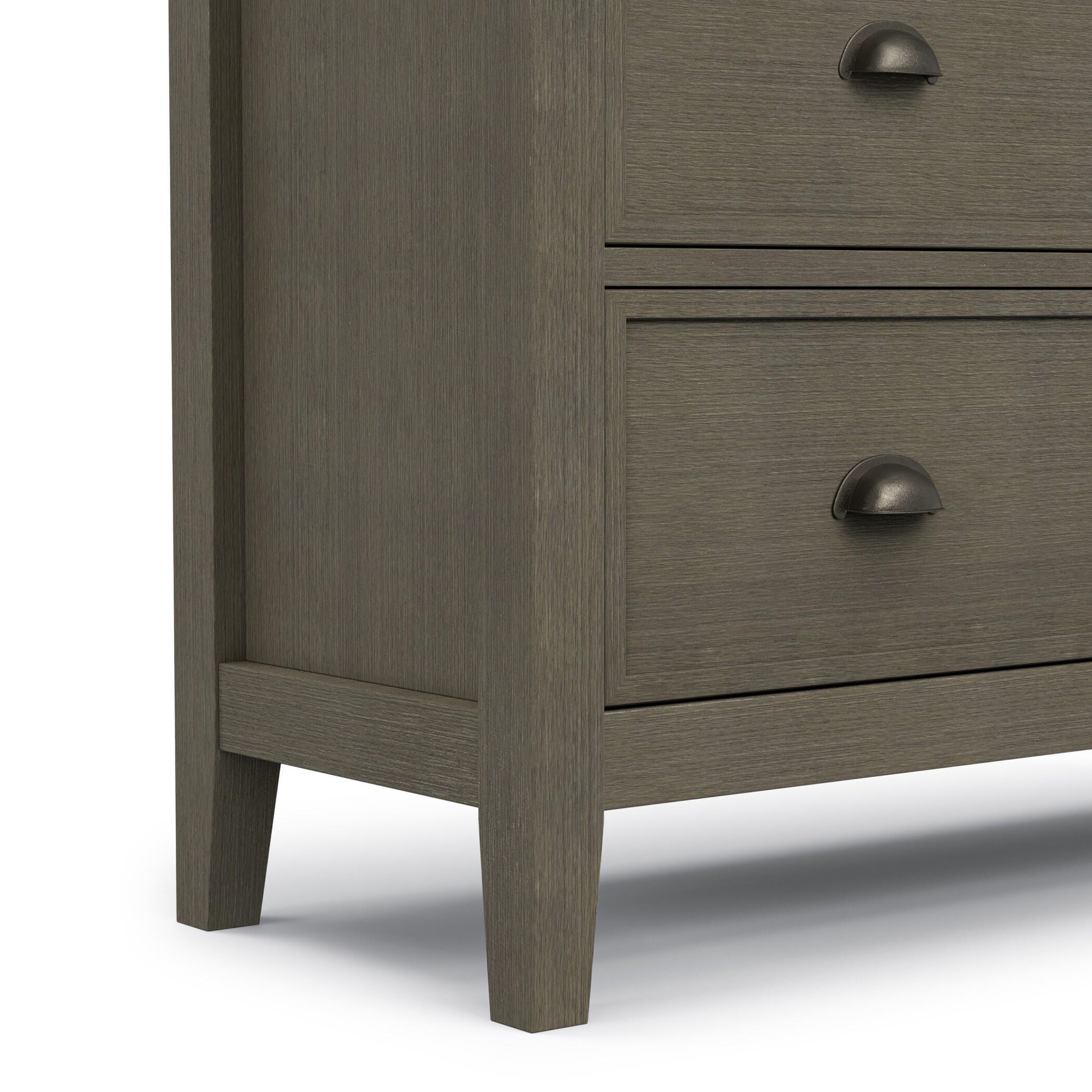 Simpli Home Redmond Solid Wood Medium Storage Cabinet, Gray, large