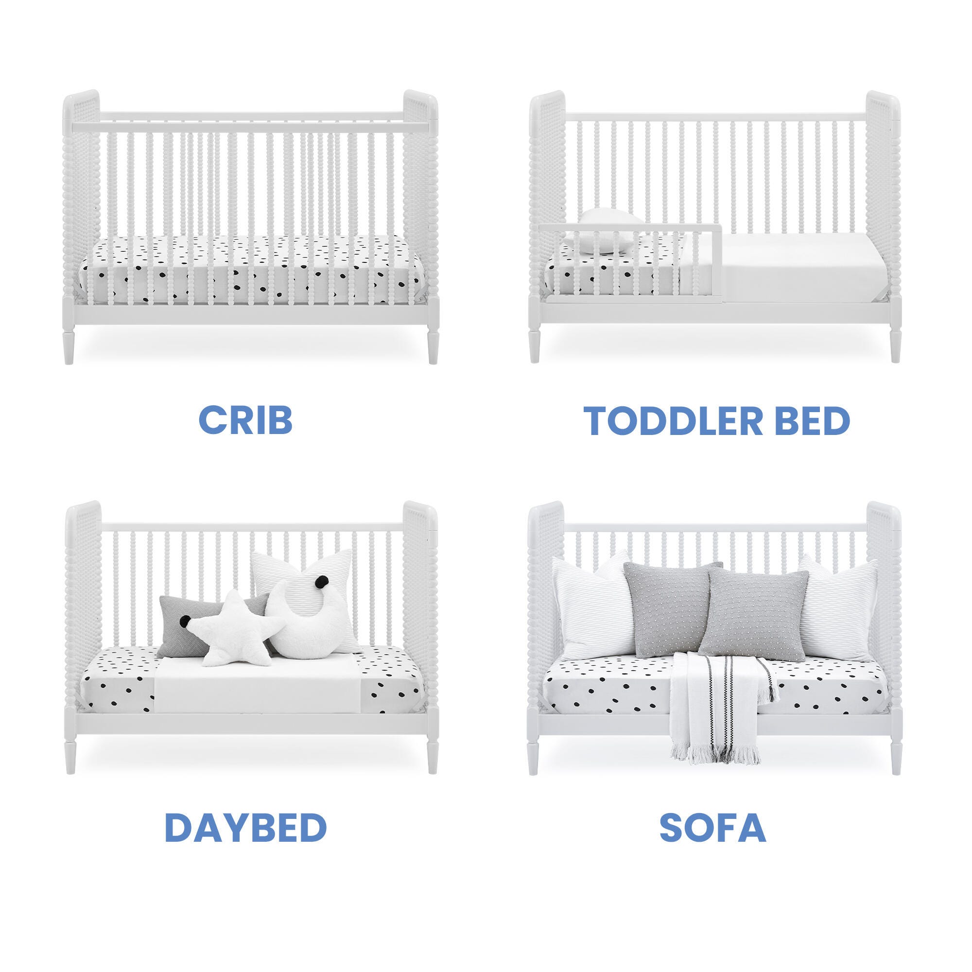 Delta Children Saint 4-in-1 Convertible Crib, Bianca White, large