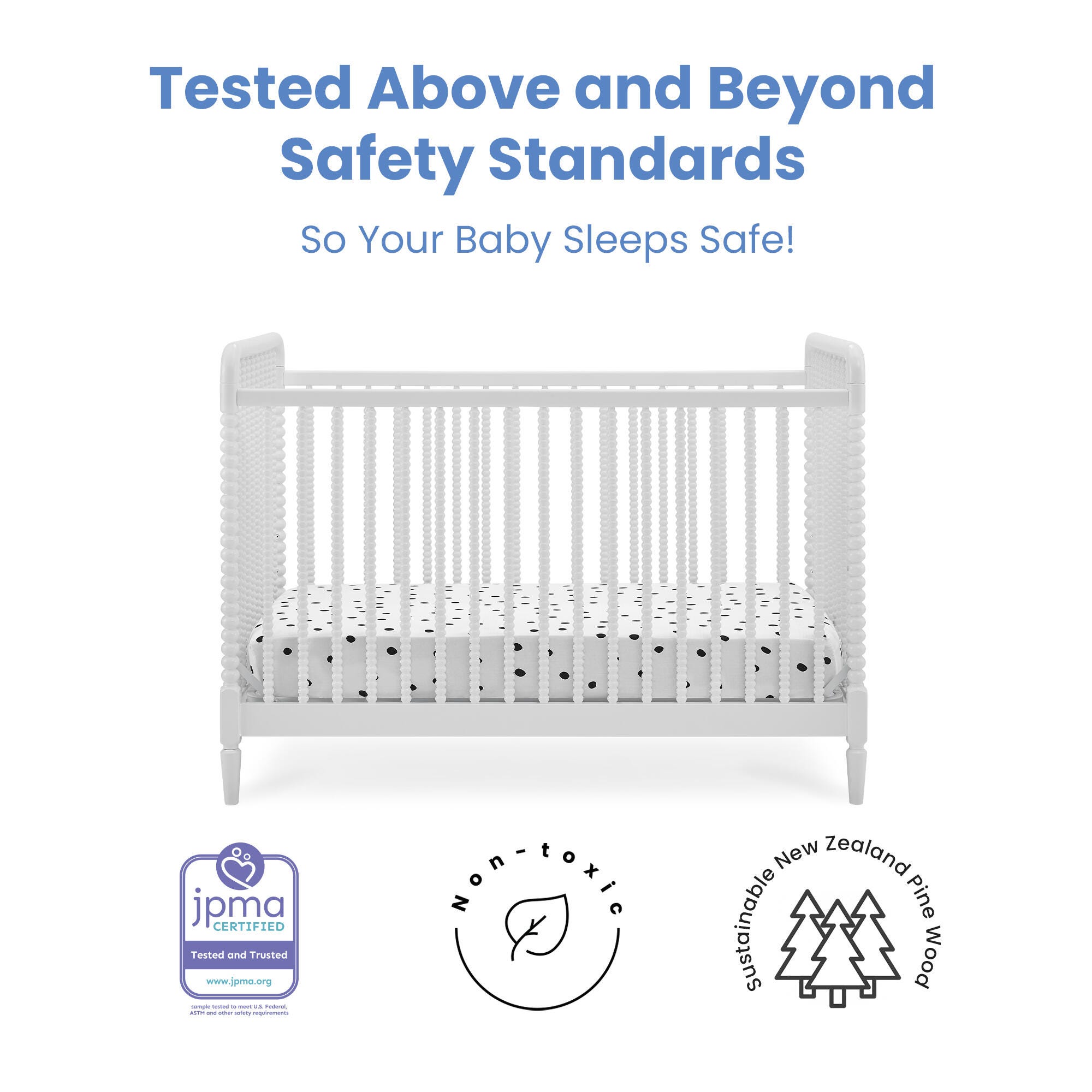 Delta Children Saint 4-in-1 Convertible Crib, Bianca White, large