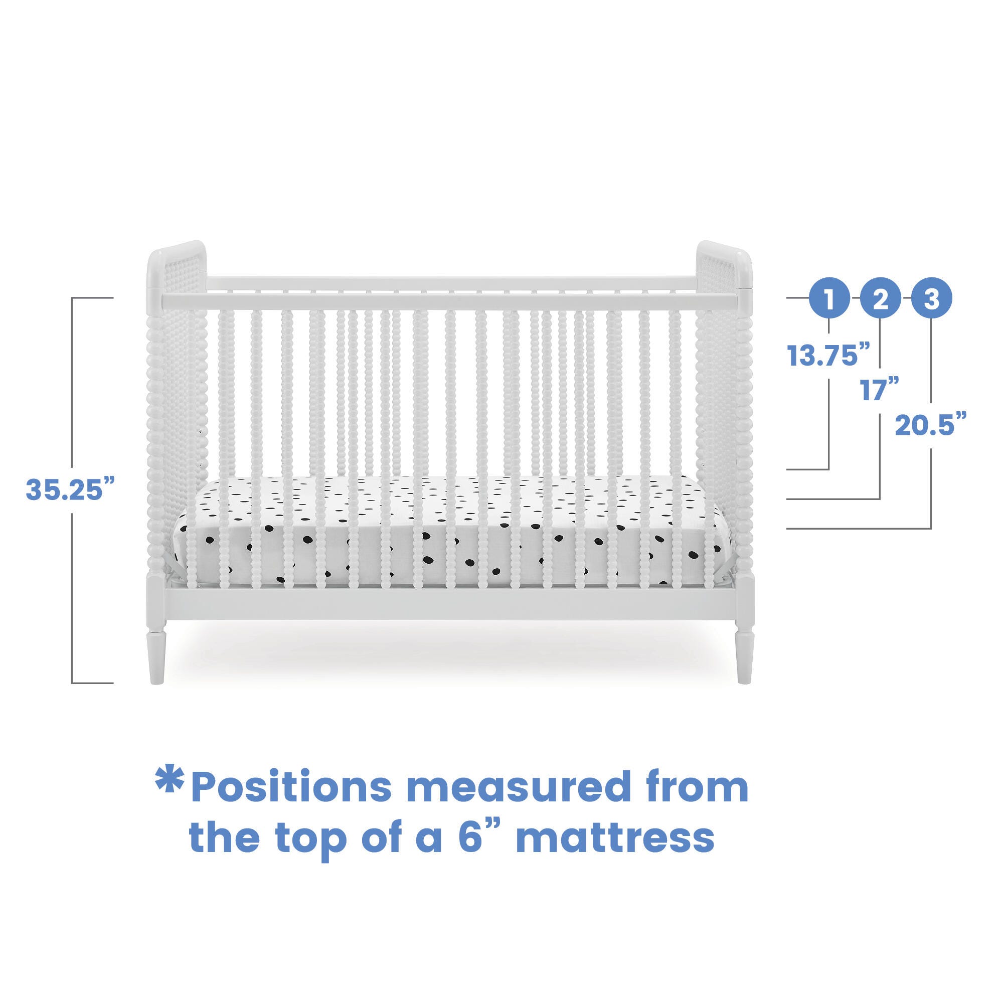 Delta Children Saint 4-in-1 Convertible Crib, Bianca White, large