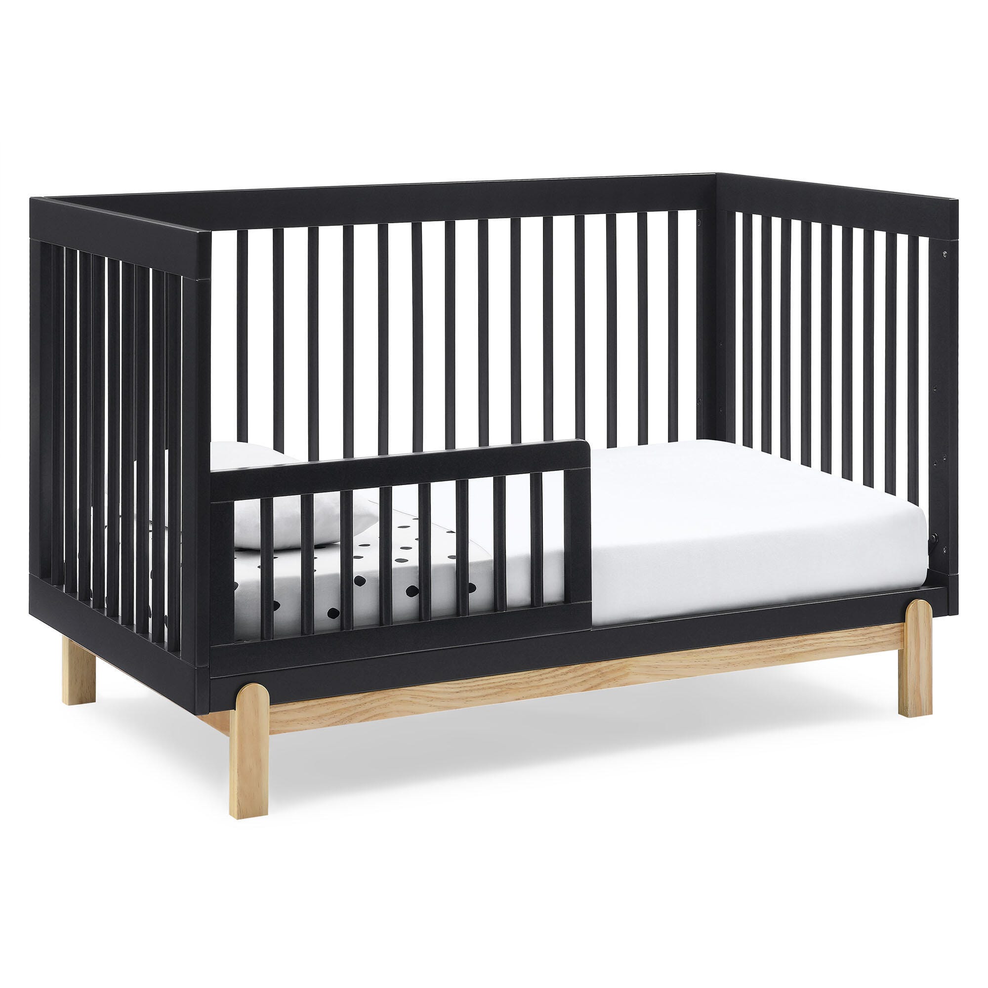 Delta Children Poppy 4-in-1 Convertible Crib, Midnight Gray/Natural, large