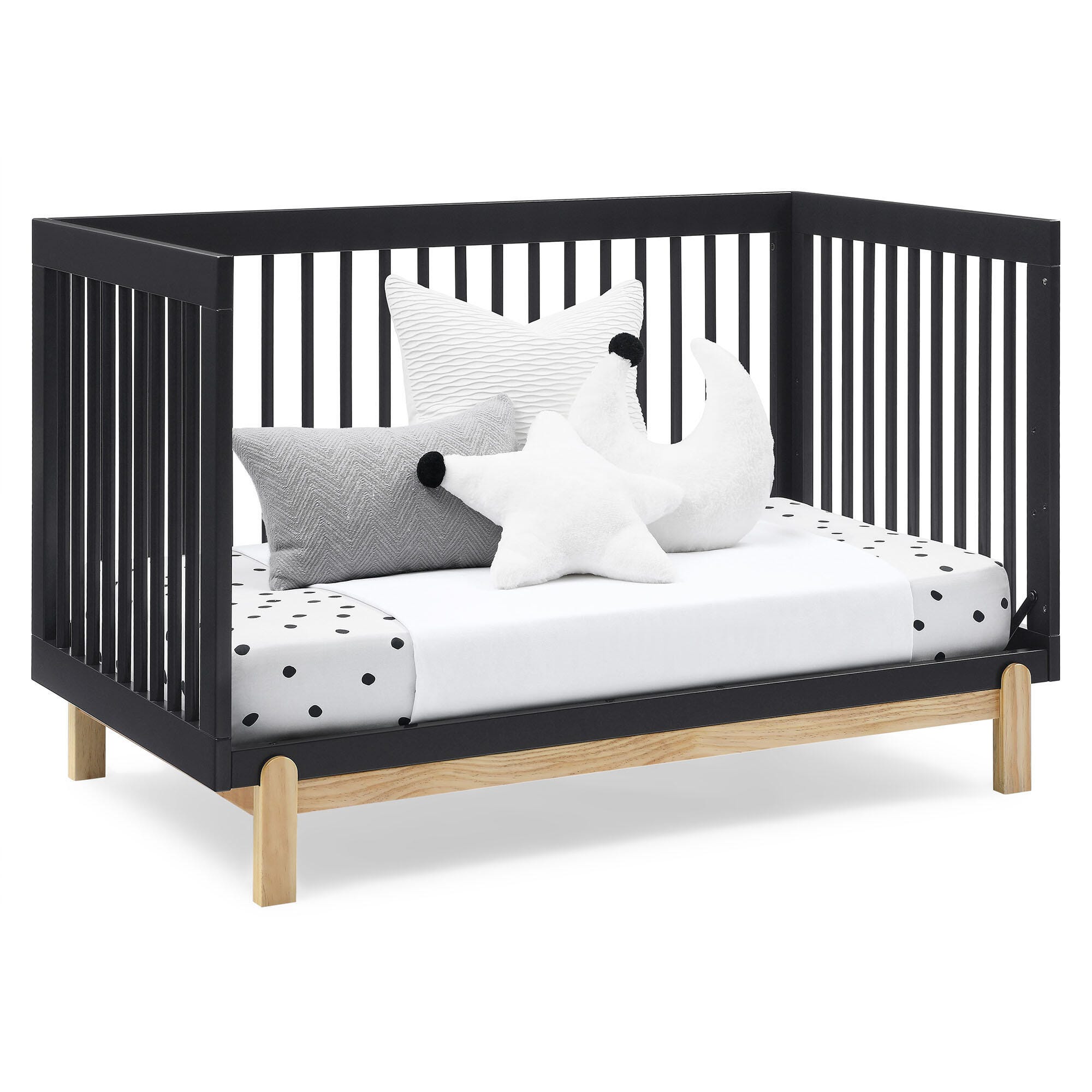 Delta Children Poppy 4-in-1 Convertible Crib, Midnight Gray/Natural, large