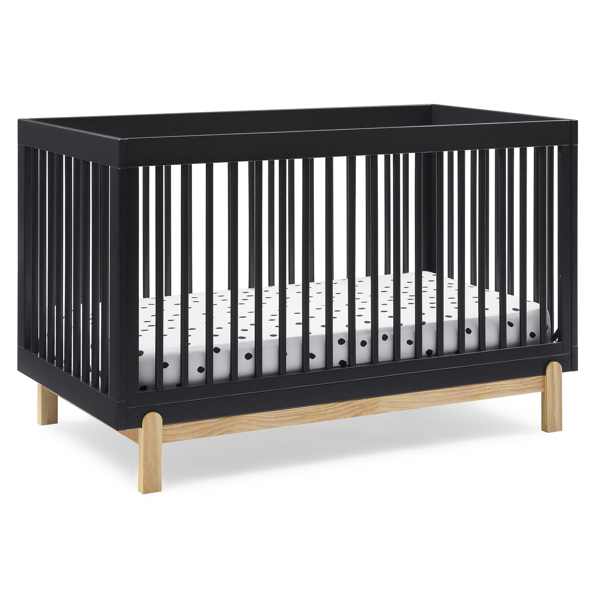 Delta Children Poppy 4-in-1 Convertible Crib, Midnight Gray/Natural, large
