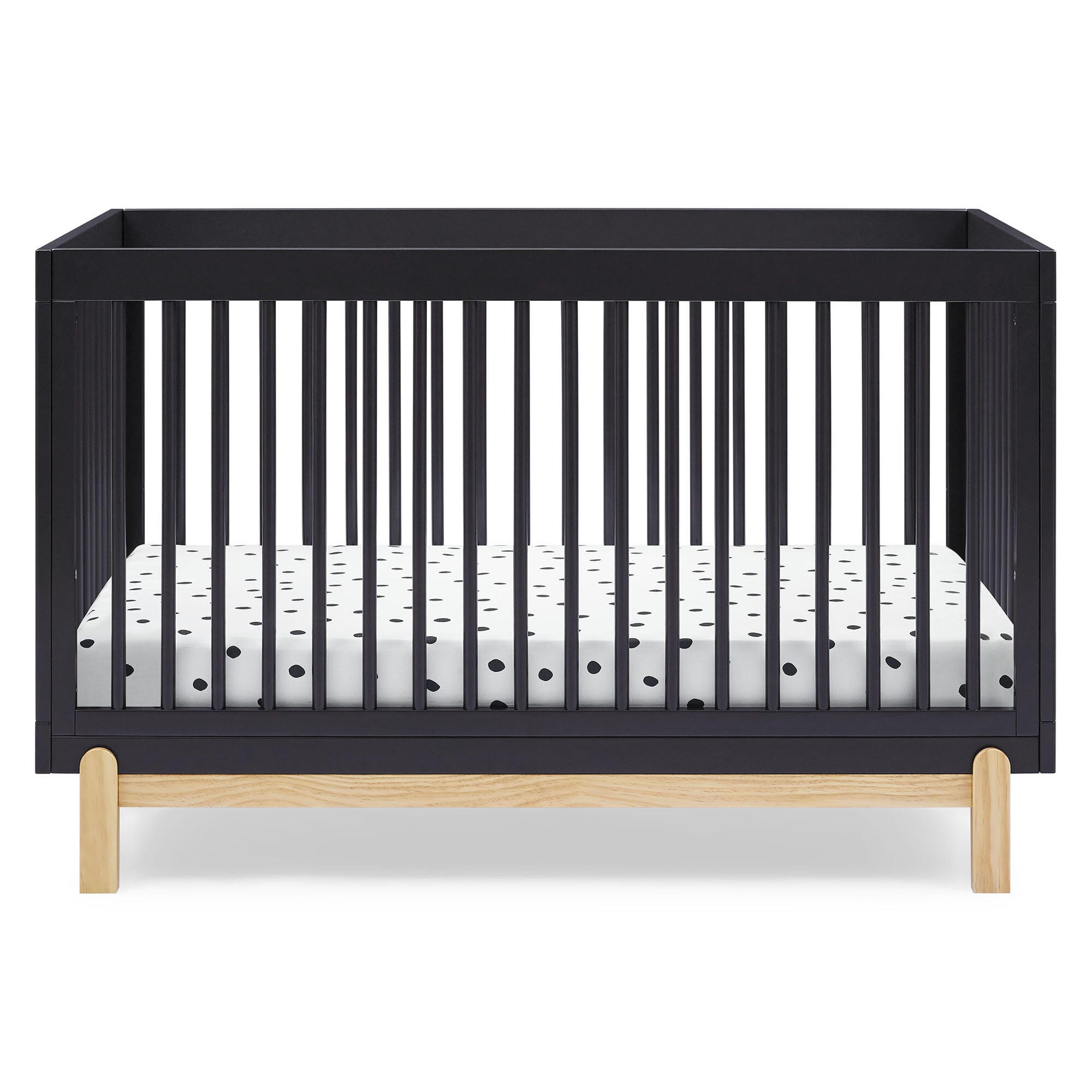 Delta Children Poppy 4-in-1 Convertible Crib, Midnight Gray/Natural, large