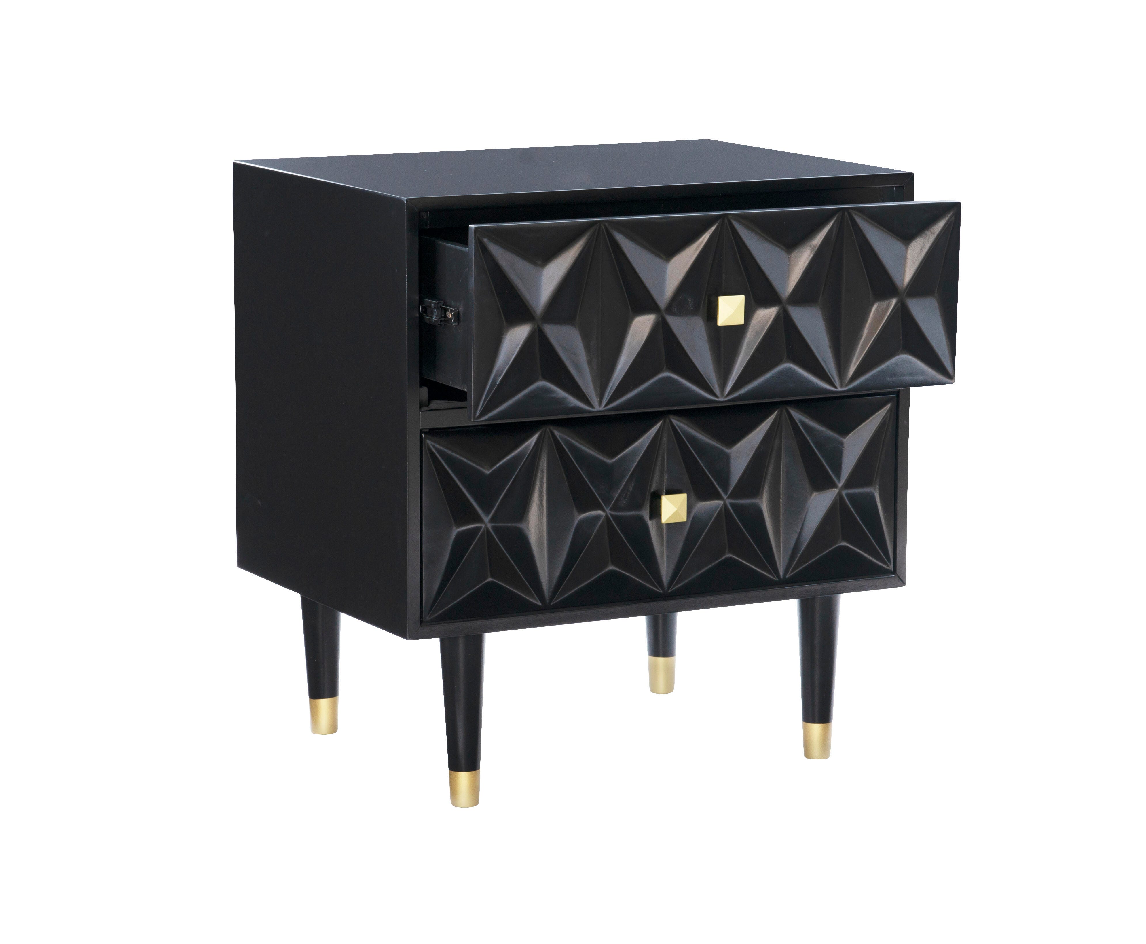 Linon Geo Texture 2 Drawer Nightstand, , large