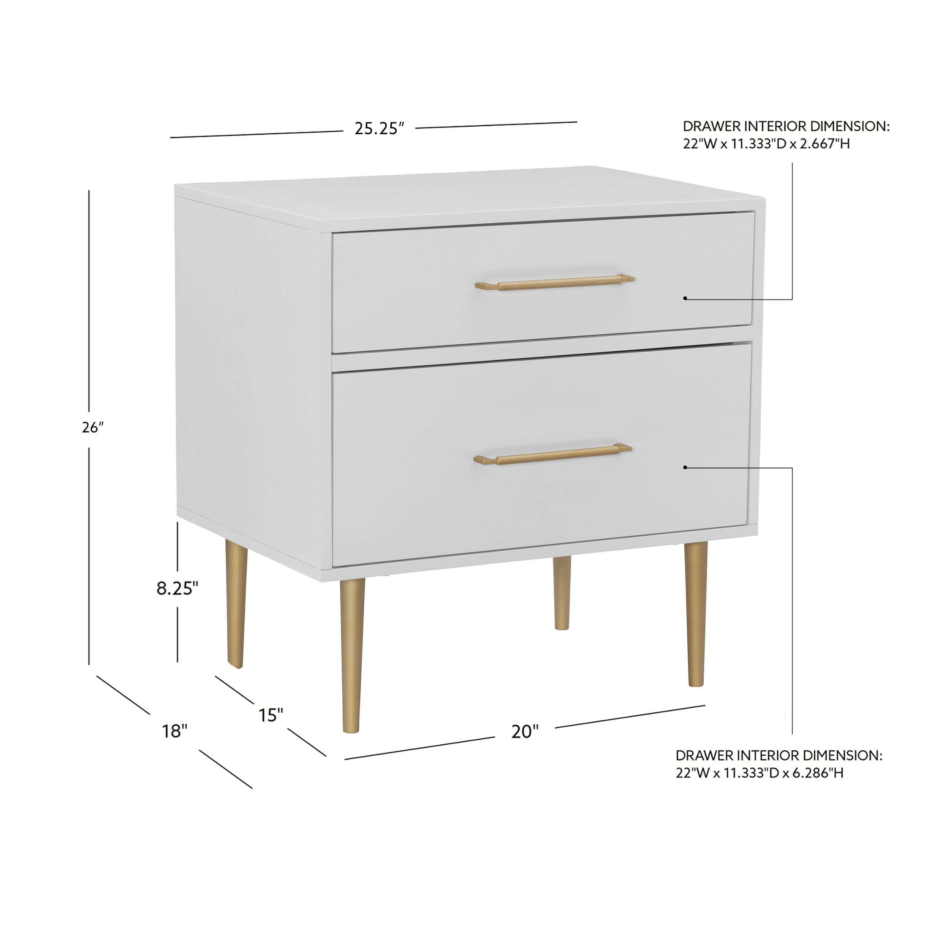 Linon Blythe 2 Drawer Nightstand, , large