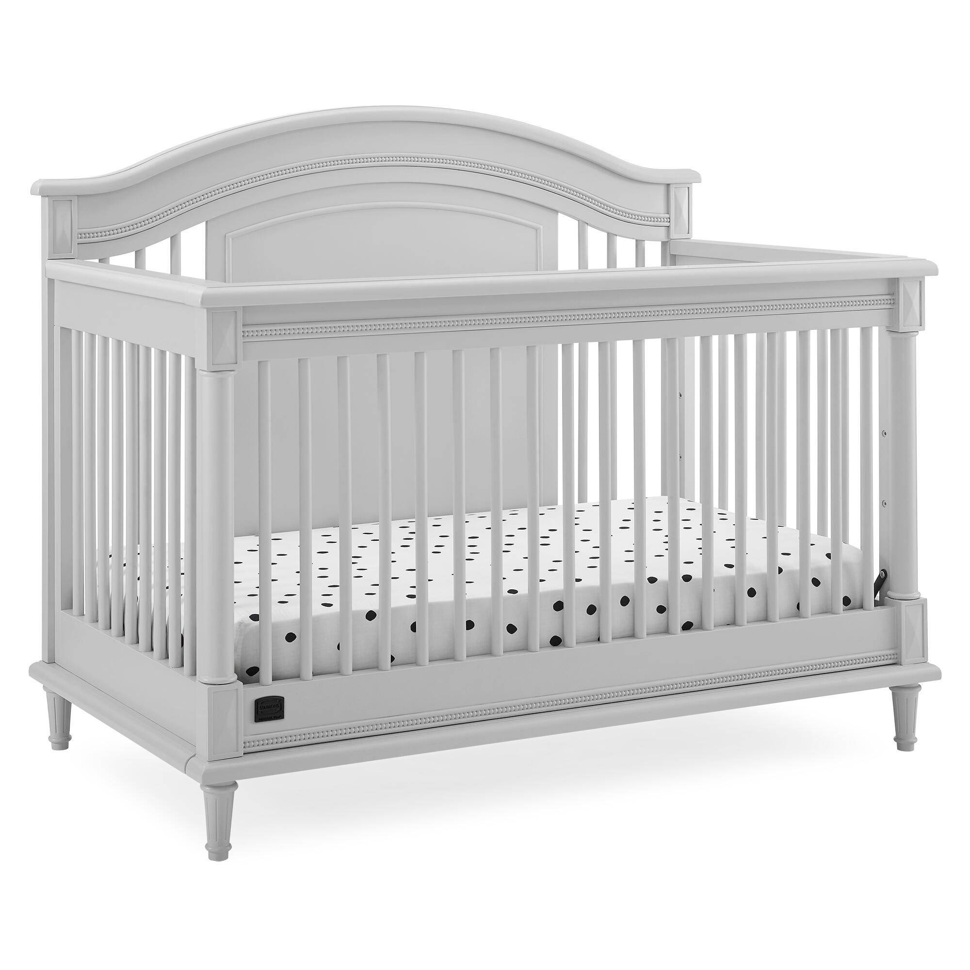 Delta Children Kids Juliette 6-in-1 Convertible Crib With Toddler Rail, Moonstruck Gray, Gray, large