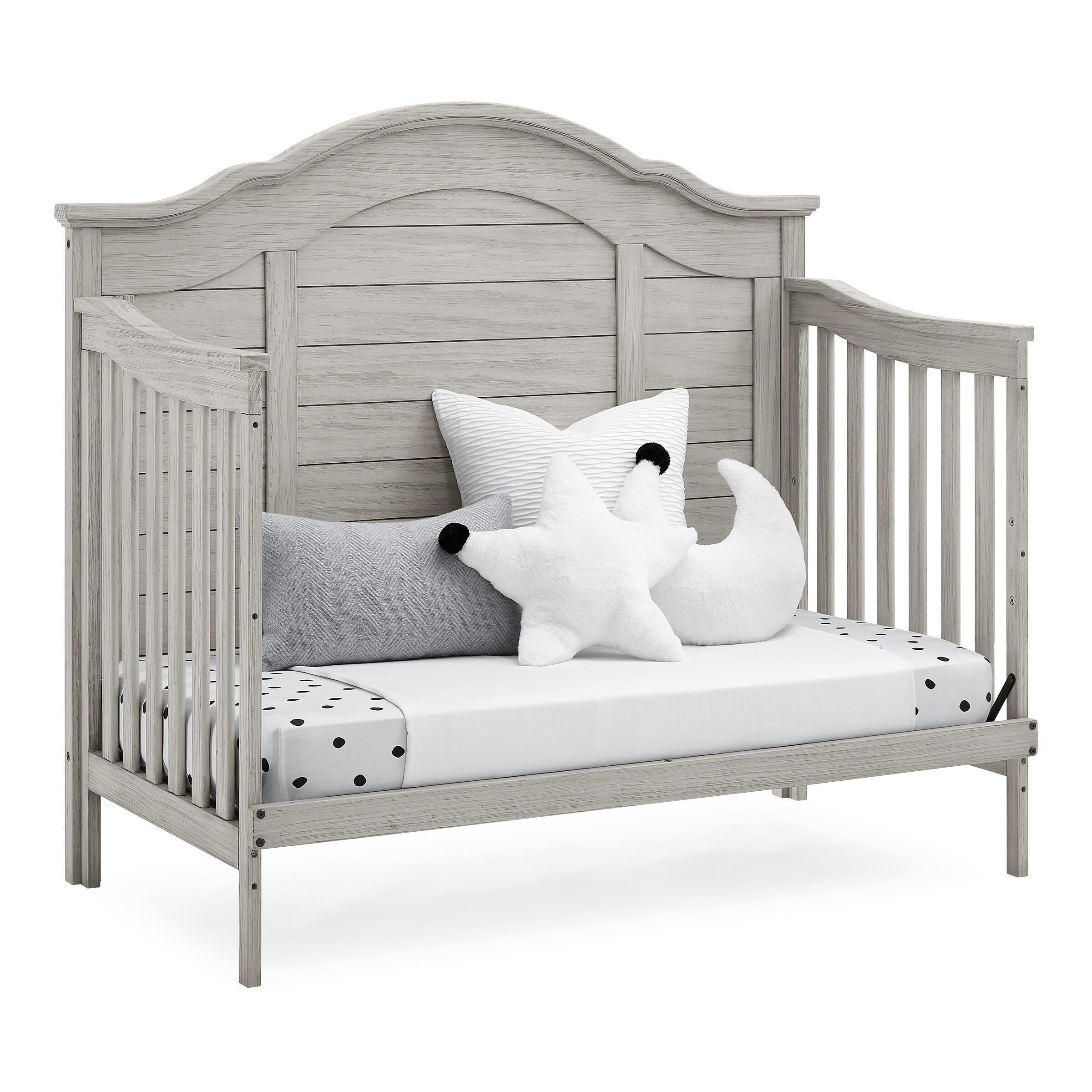 Delta Children Kids Asher 6-in-1 Convertible Crib With Toddler Rail, Rustic Mist, Rustic Mist, large