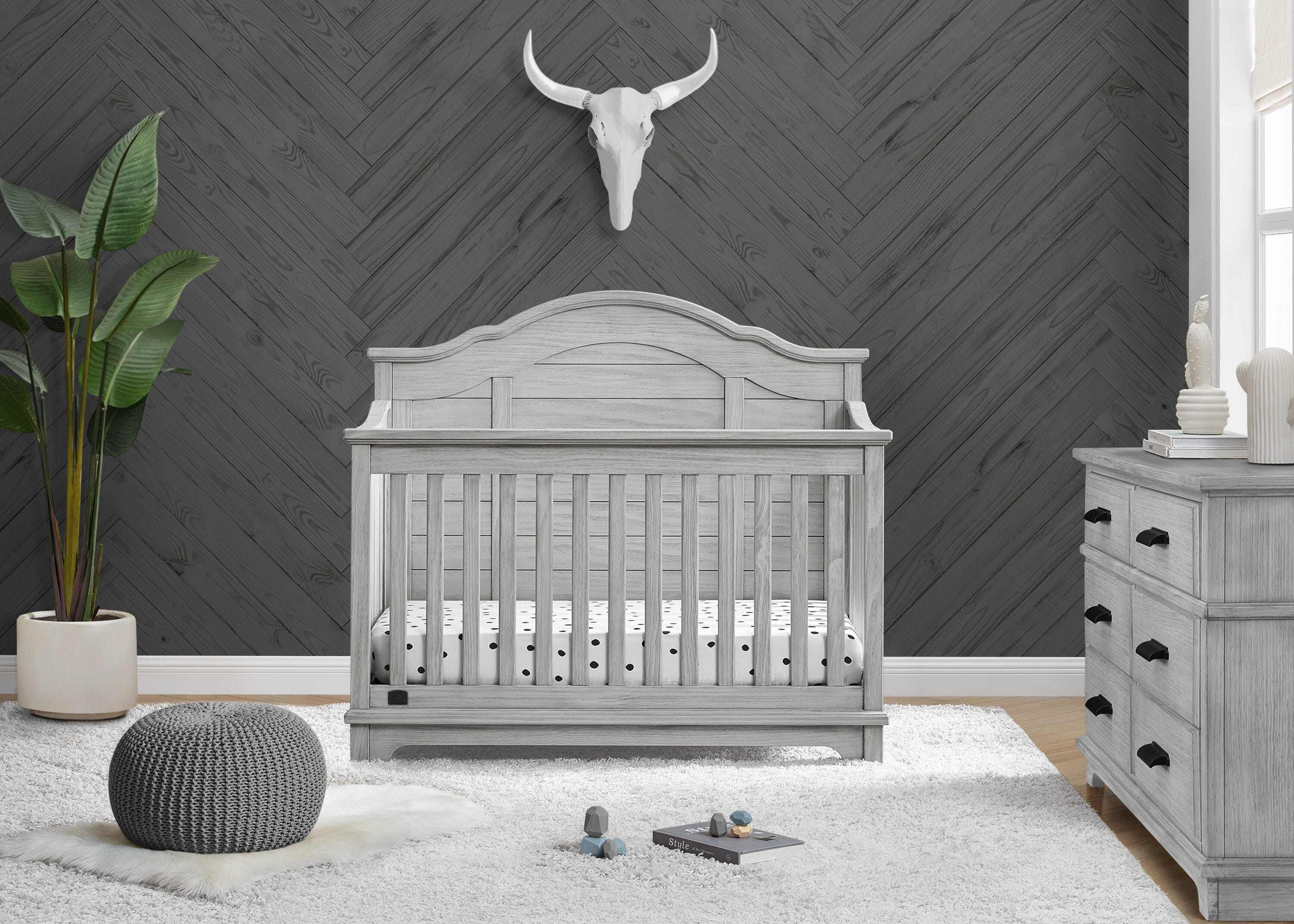 delta rustic grey dresser Children Asher 6-in-1 Convertible Crib with Toddler Rail NA-07.01.25AM