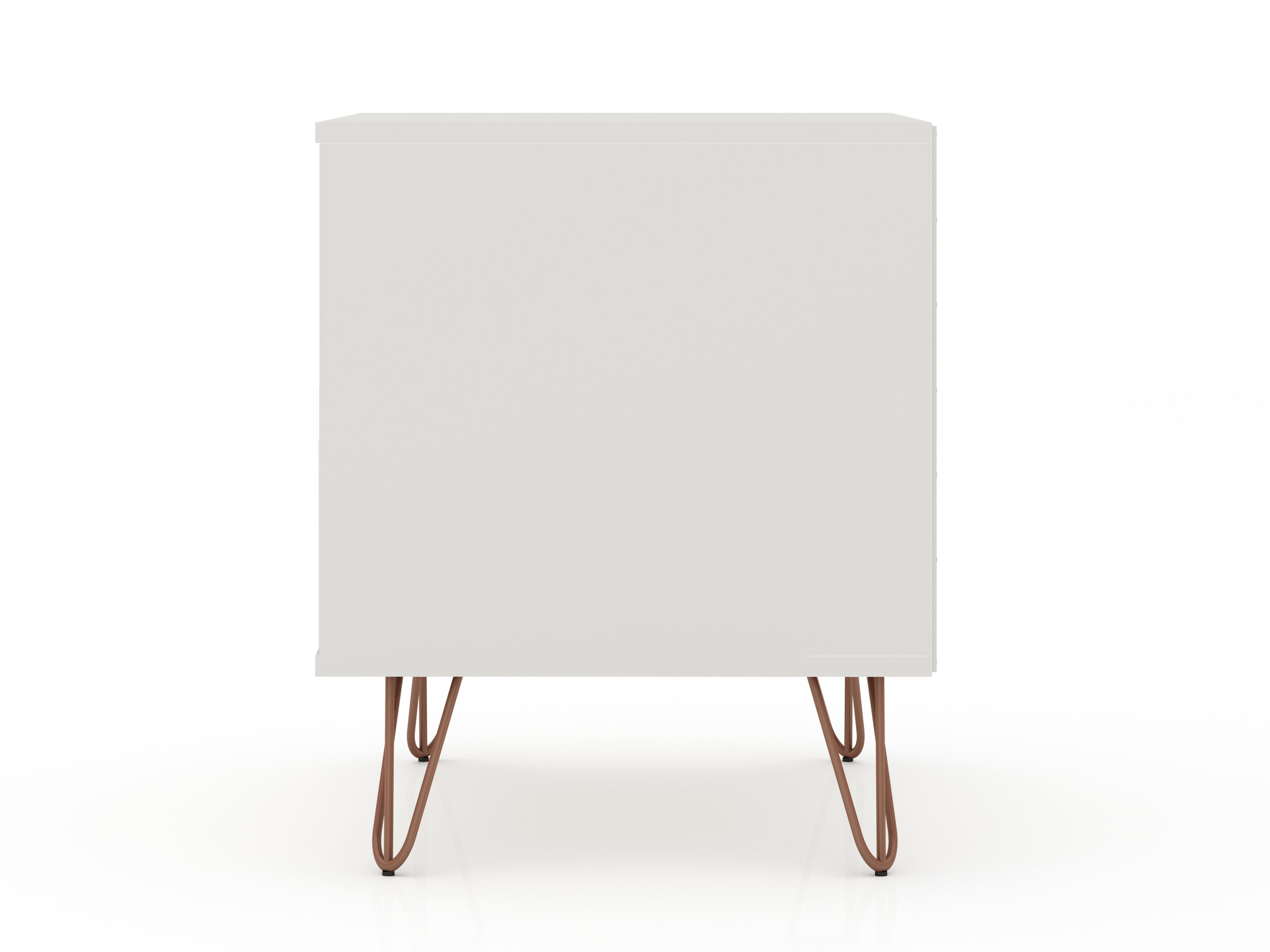 Modern One Drawer Nightstand, White, large