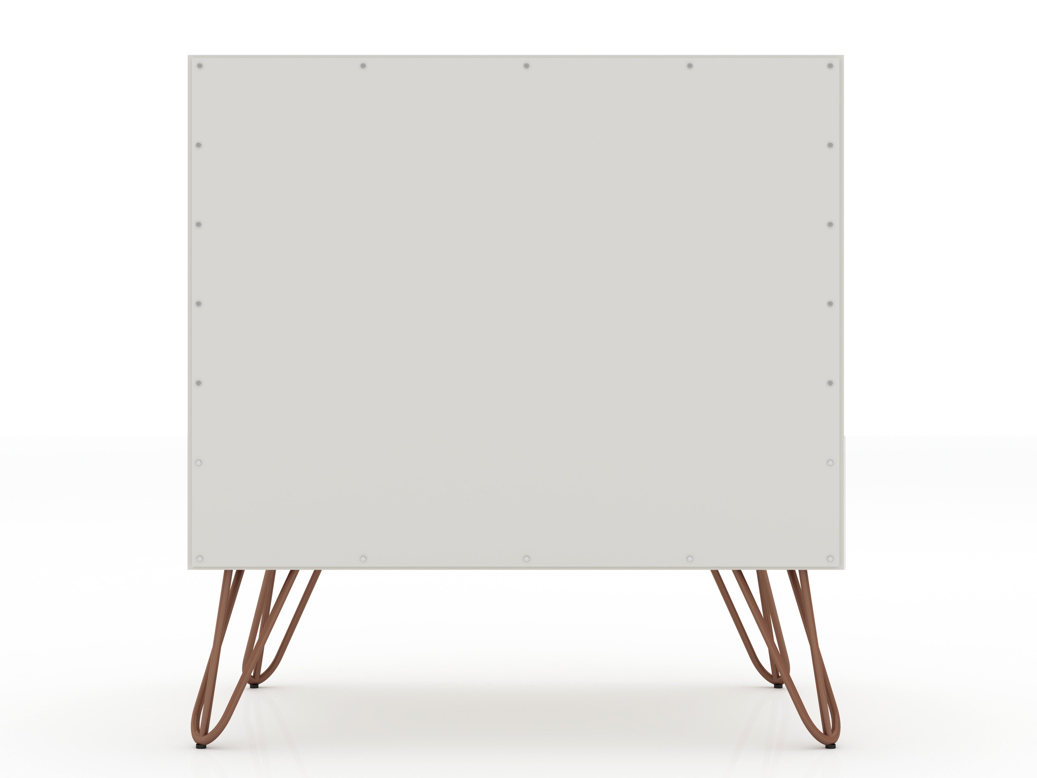 Modern One Drawer Nightstand, White, large