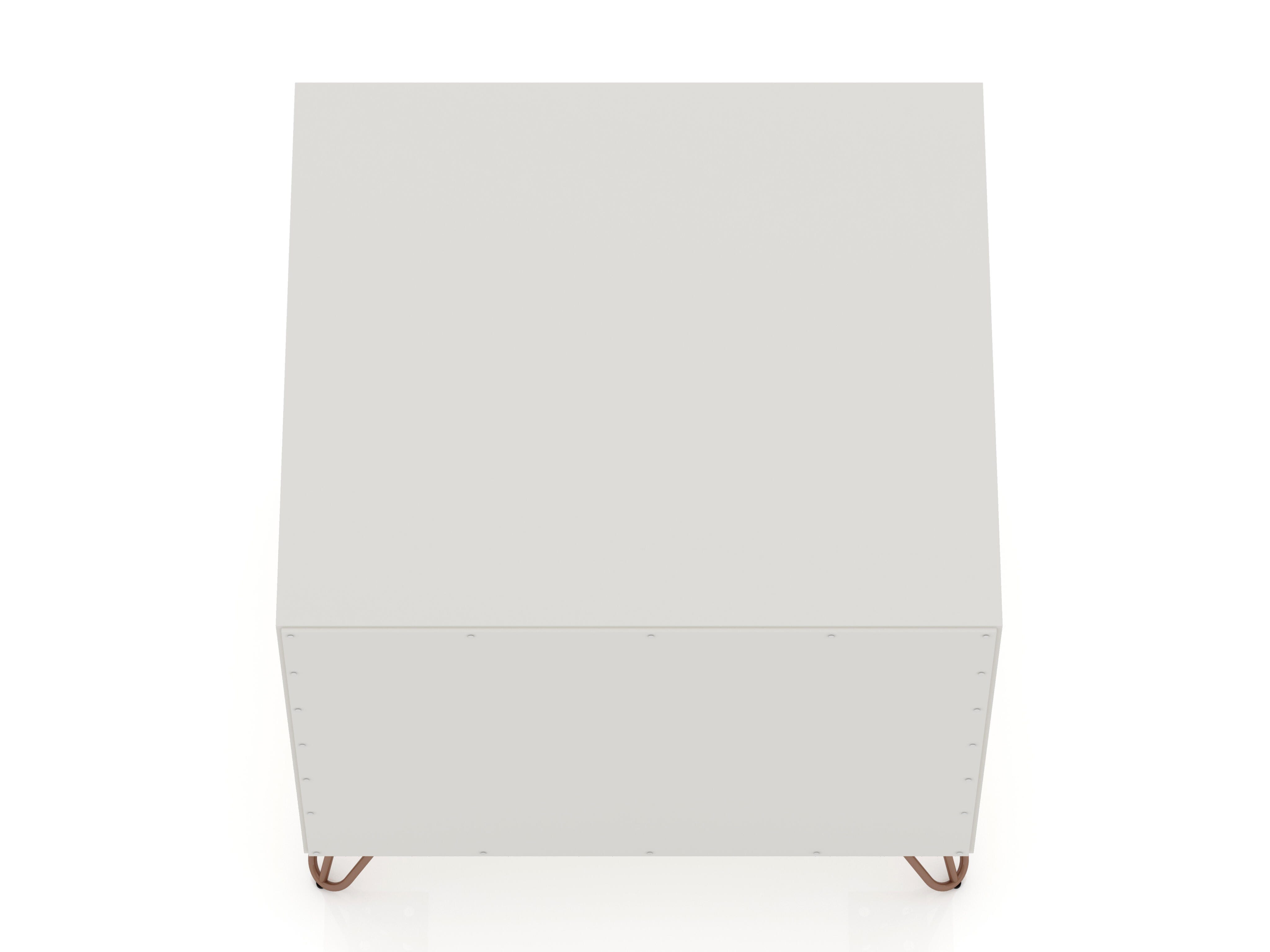 Modern One Drawer Nightstand, White, large