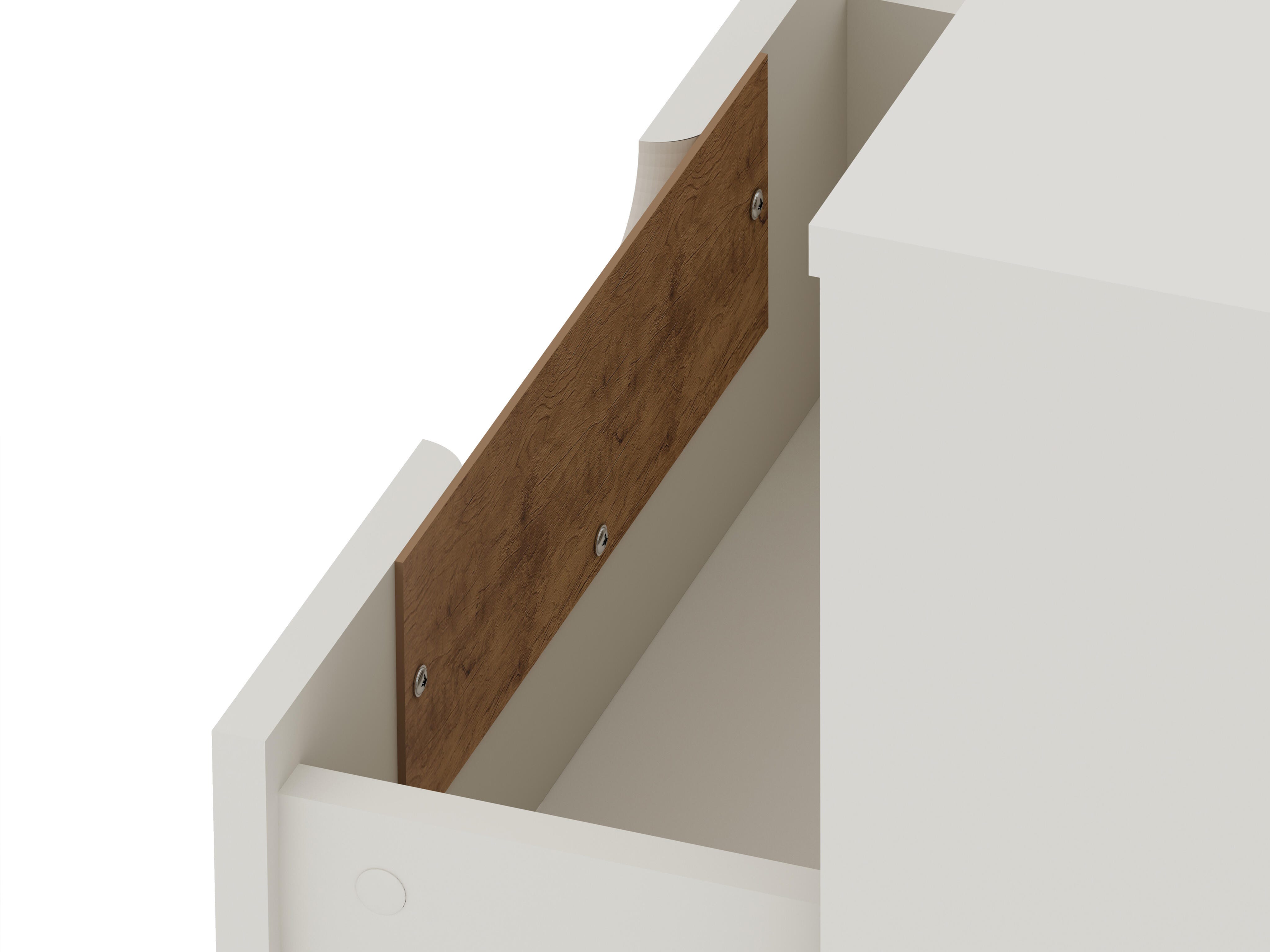 Modern One Drawer Nightstand, White, large