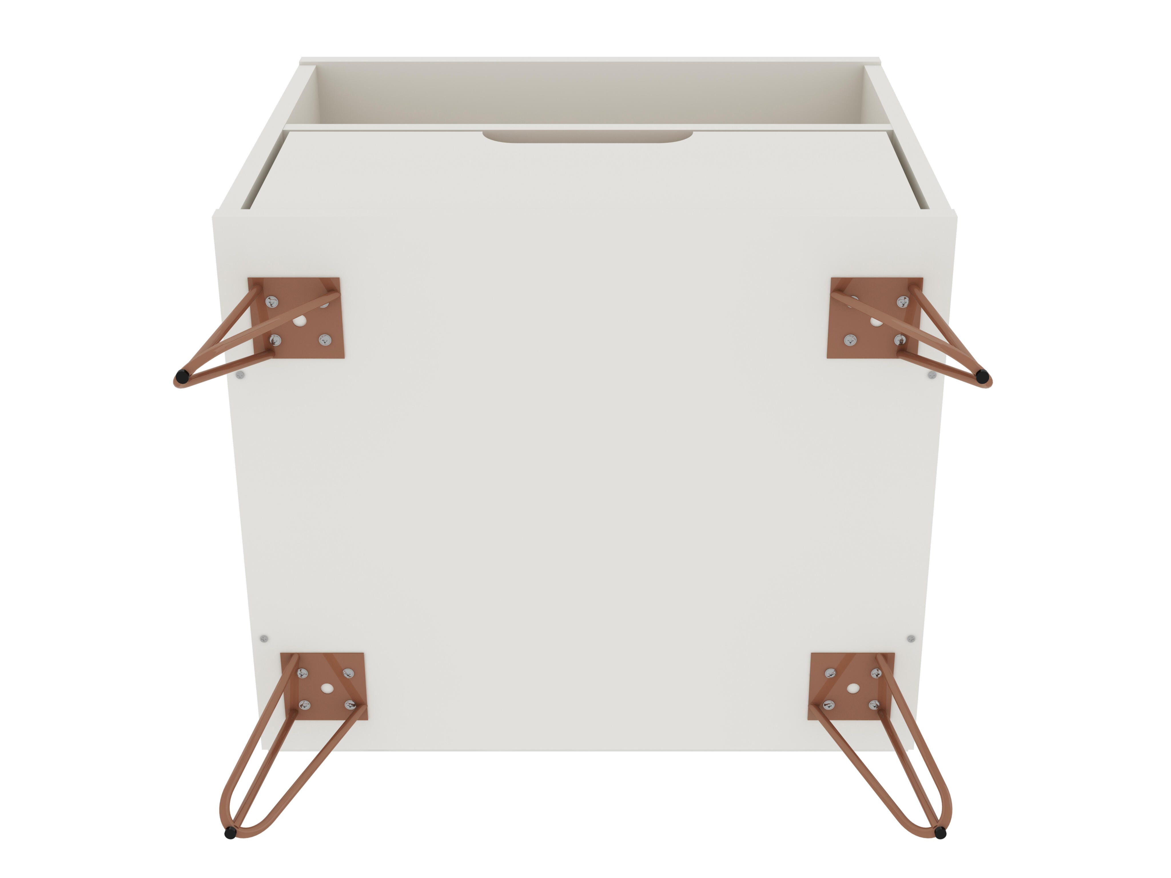 Modern One Drawer Nightstand, White, large