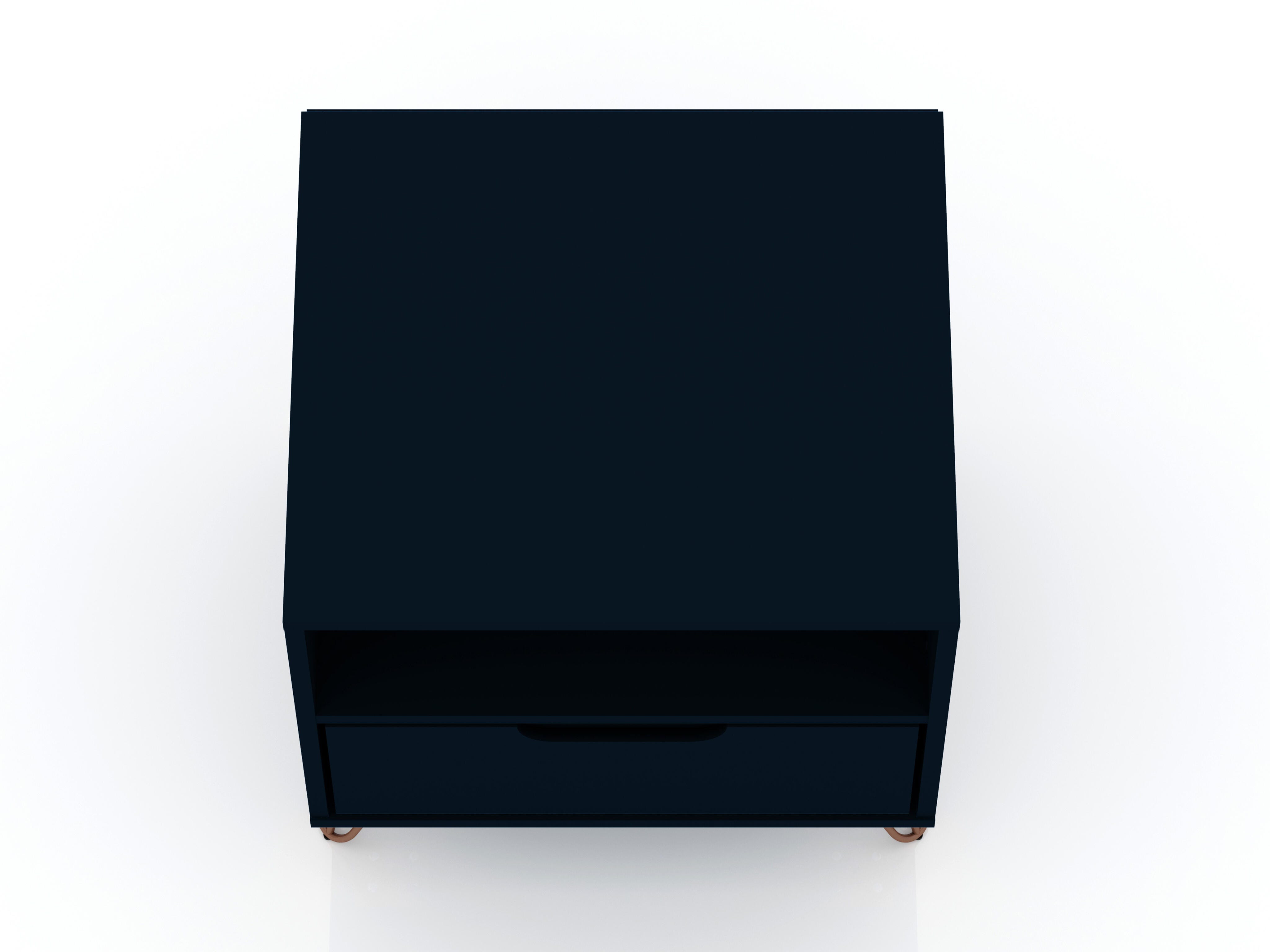 Modern One Drawer Nightstand, Blue, large
