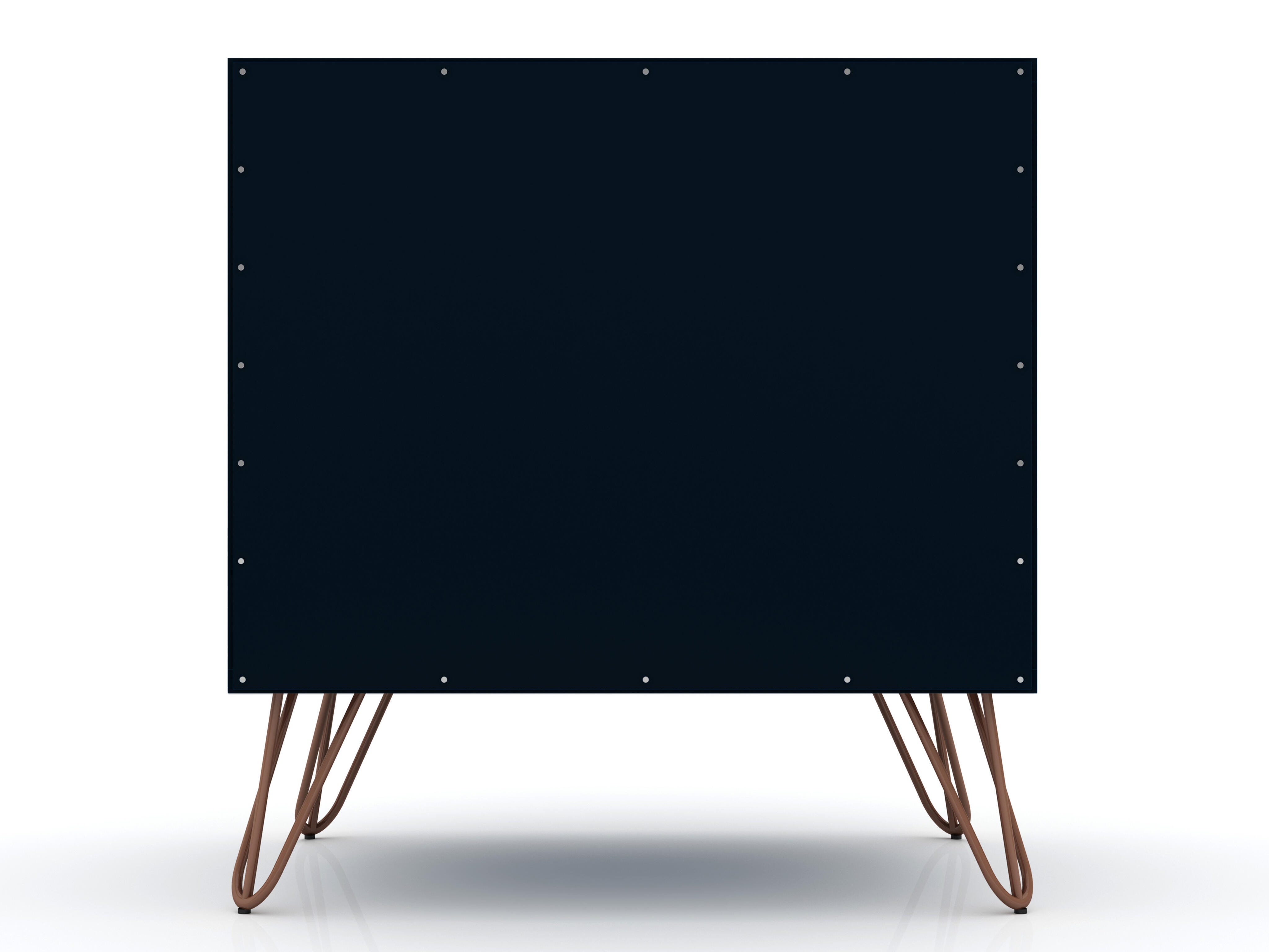 Modern One Drawer Nightstand, Blue, large