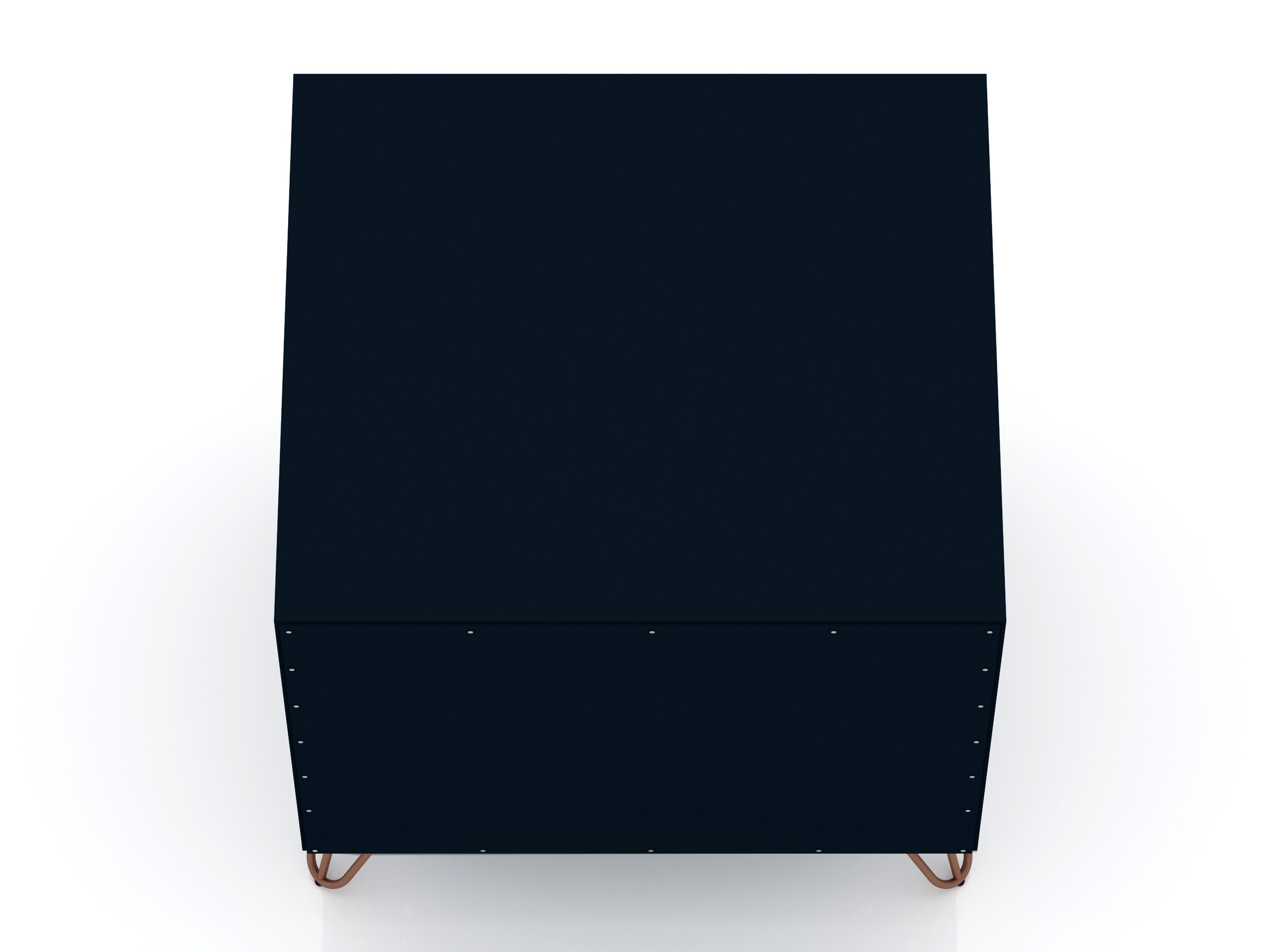 Modern One Drawer Nightstand, Blue, large