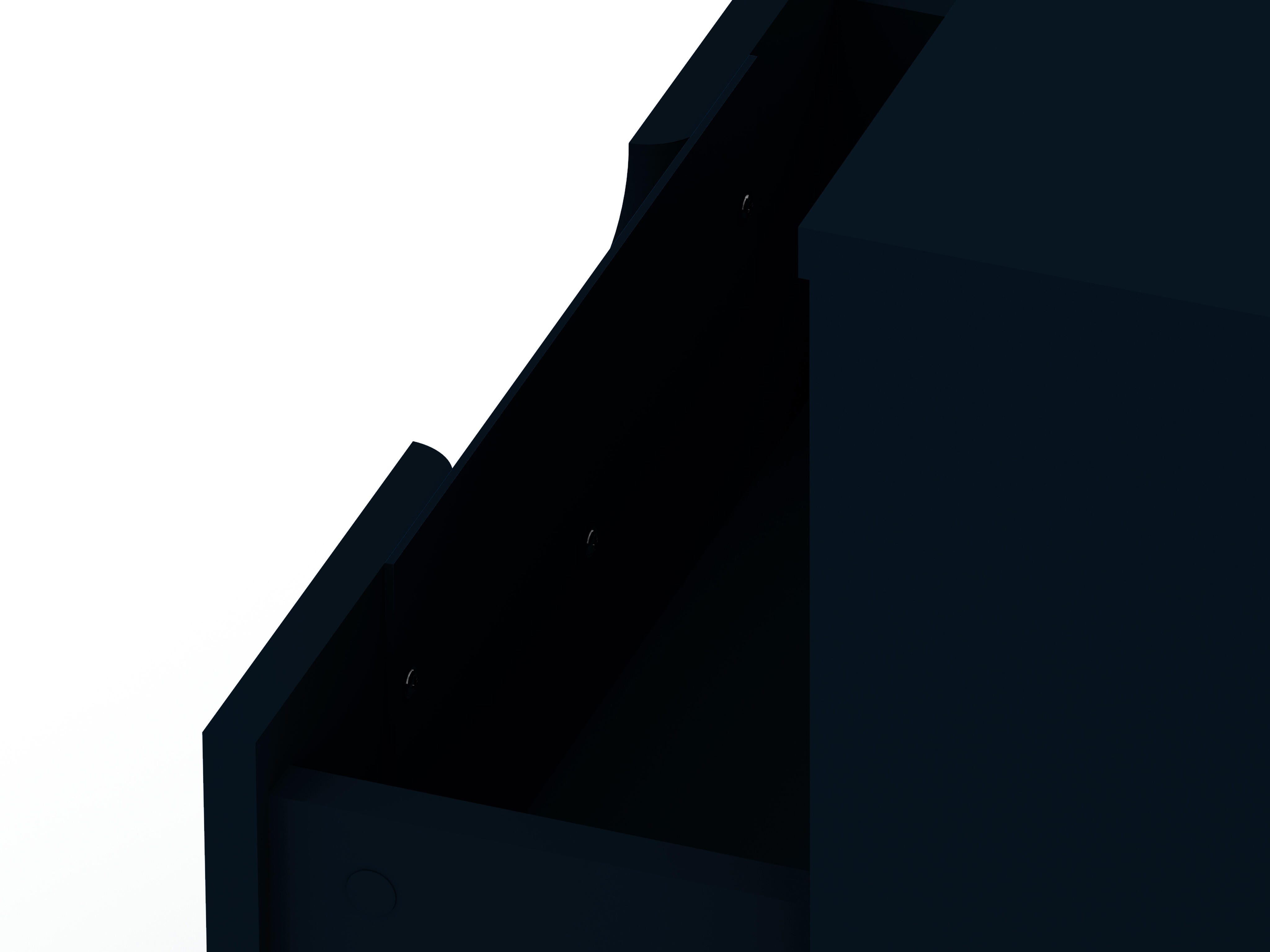 Modern One Drawer Nightstand, Blue, large