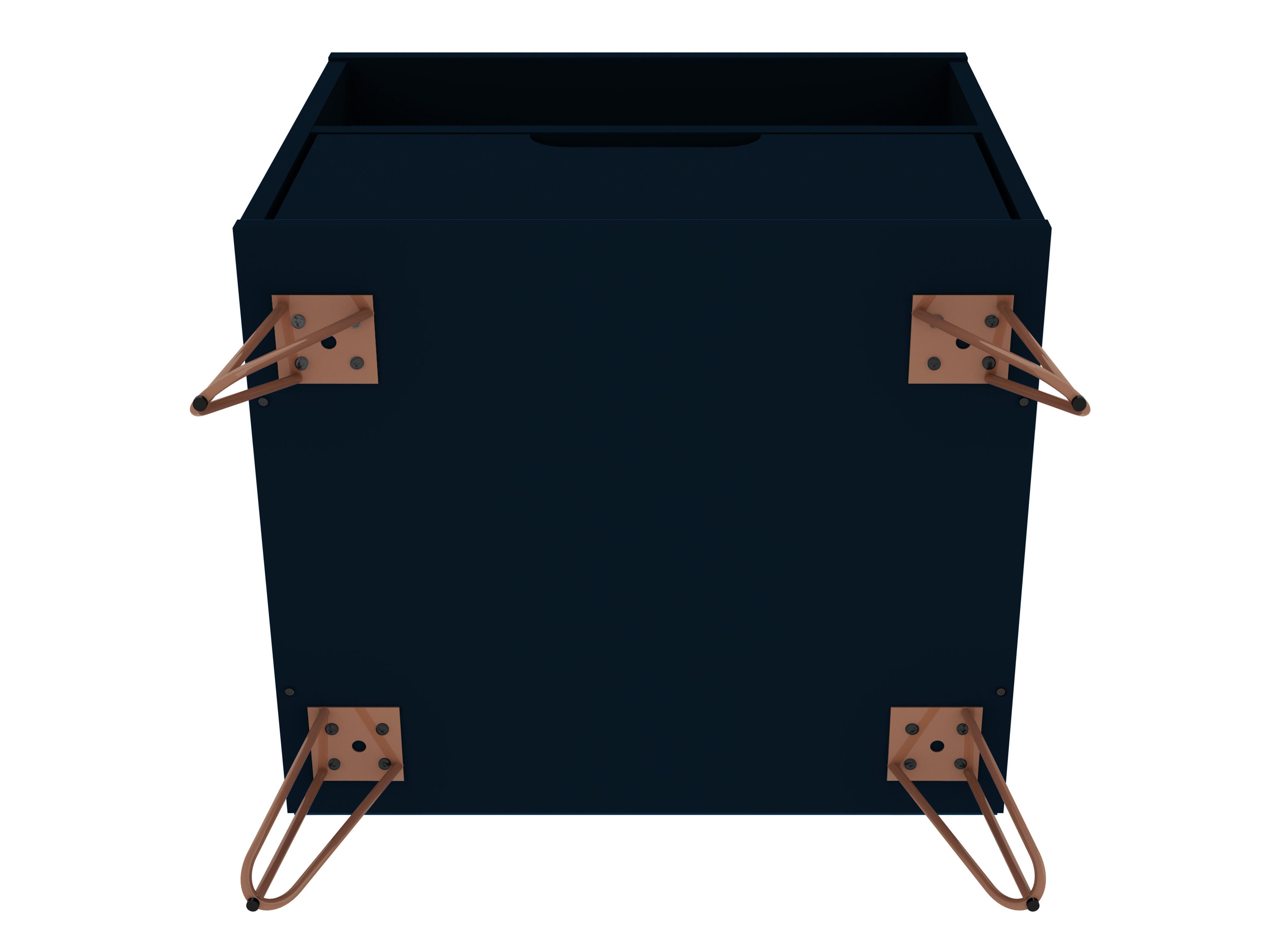 Modern One Drawer Nightstand, Blue, large