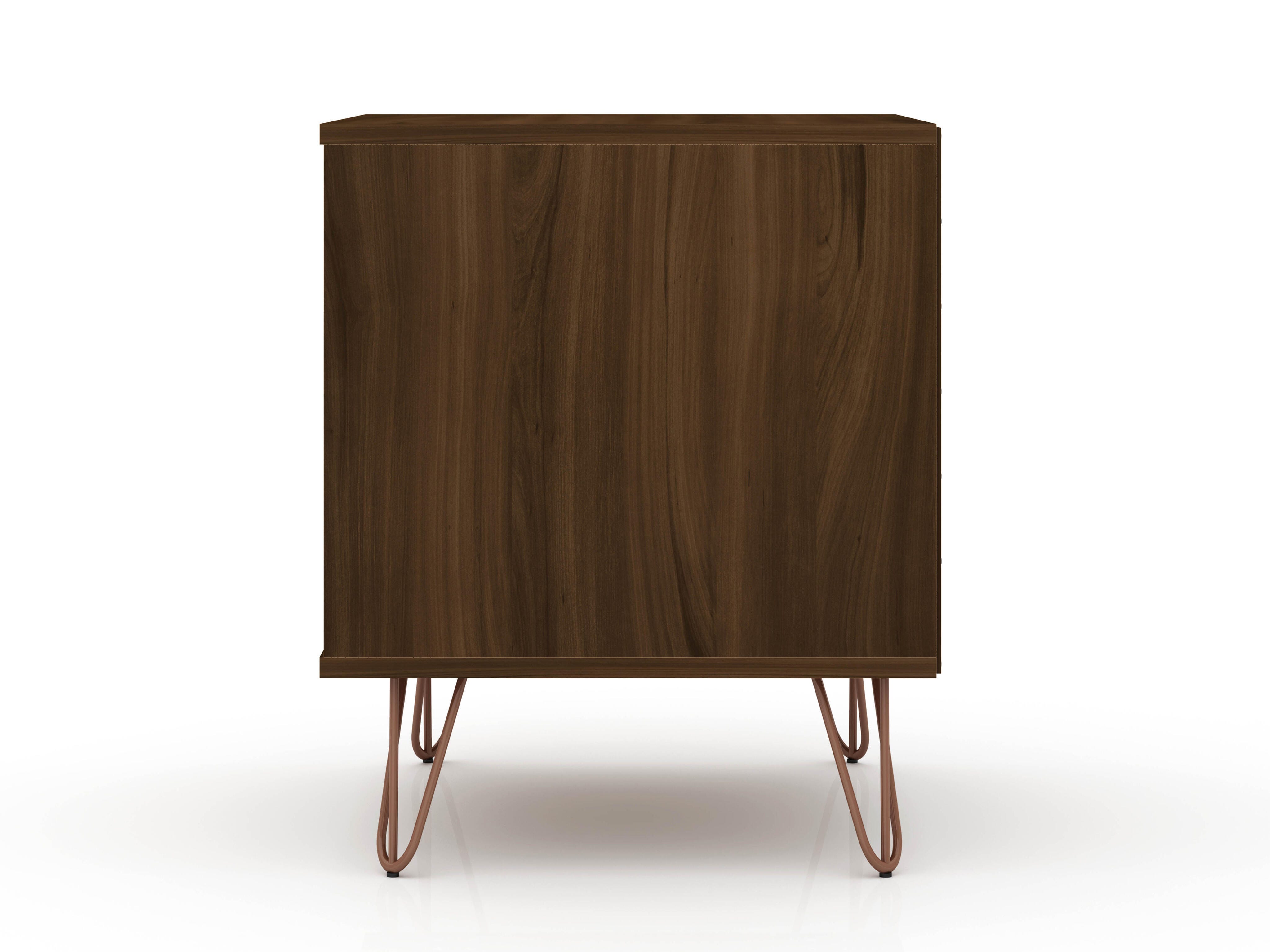 Modern One Drawer Nightstand, Brown, large