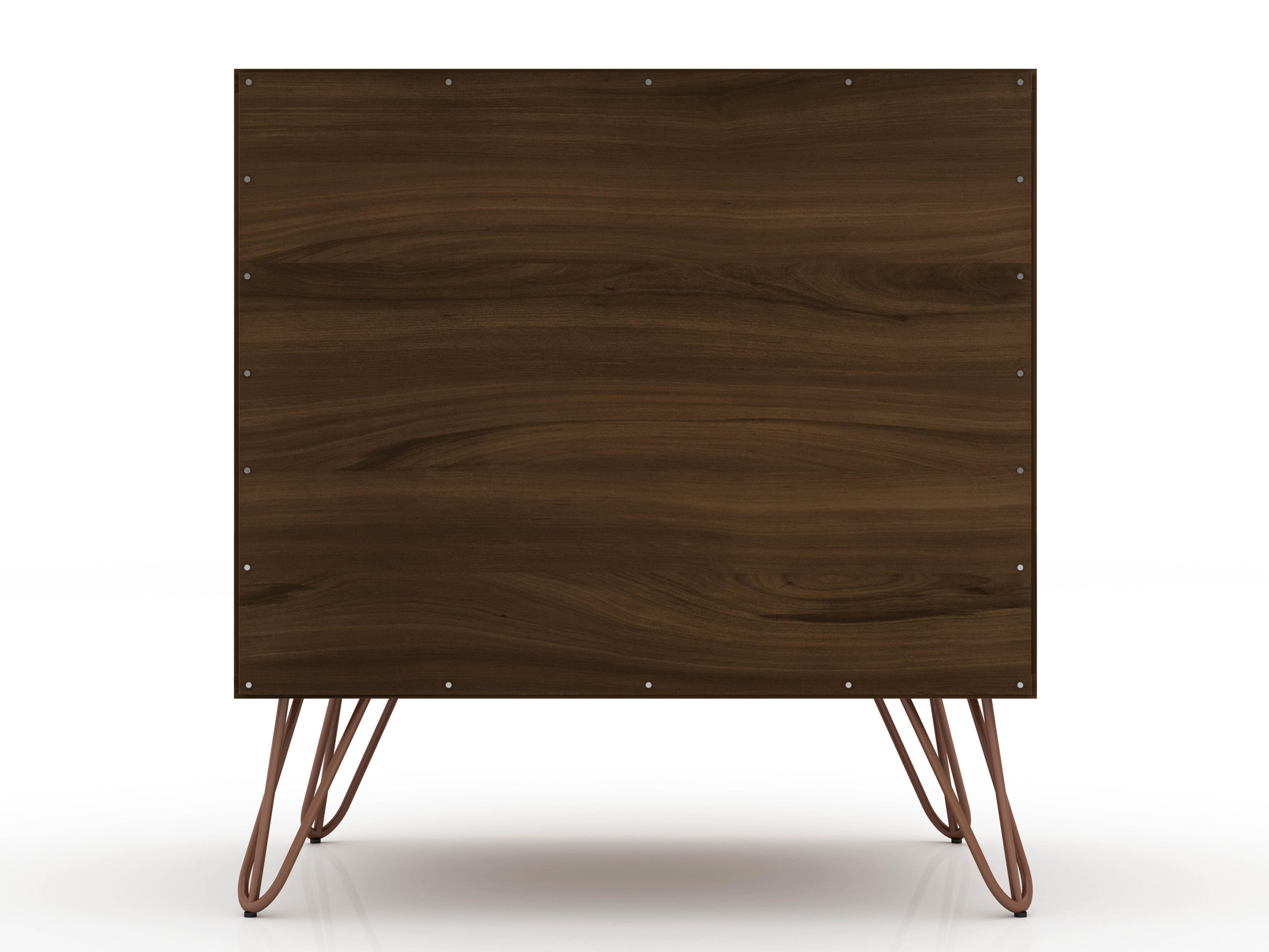 Modern One Drawer Nightstand, Brown, large