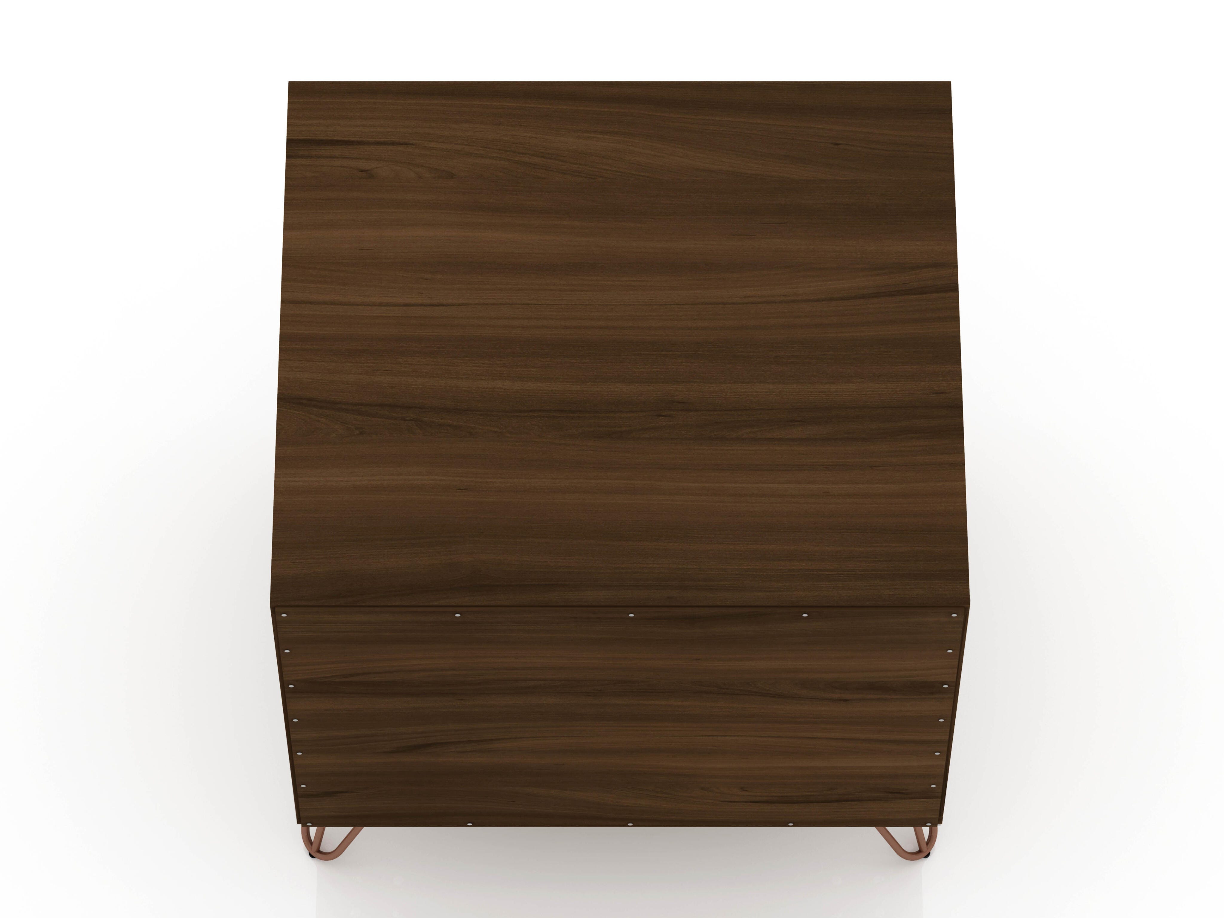 Modern One Drawer Nightstand, Brown, large