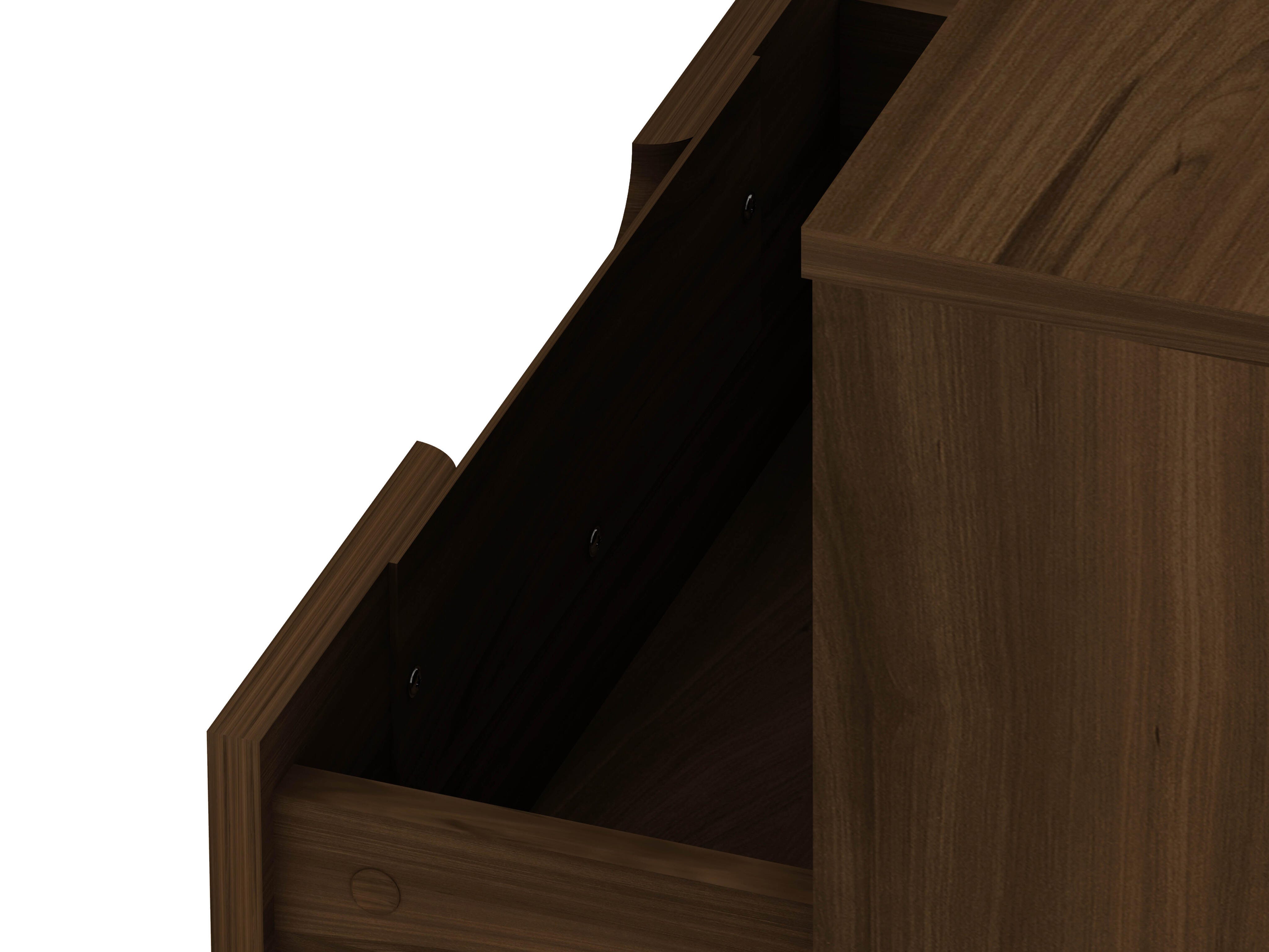 Modern One Drawer Nightstand, Brown, large