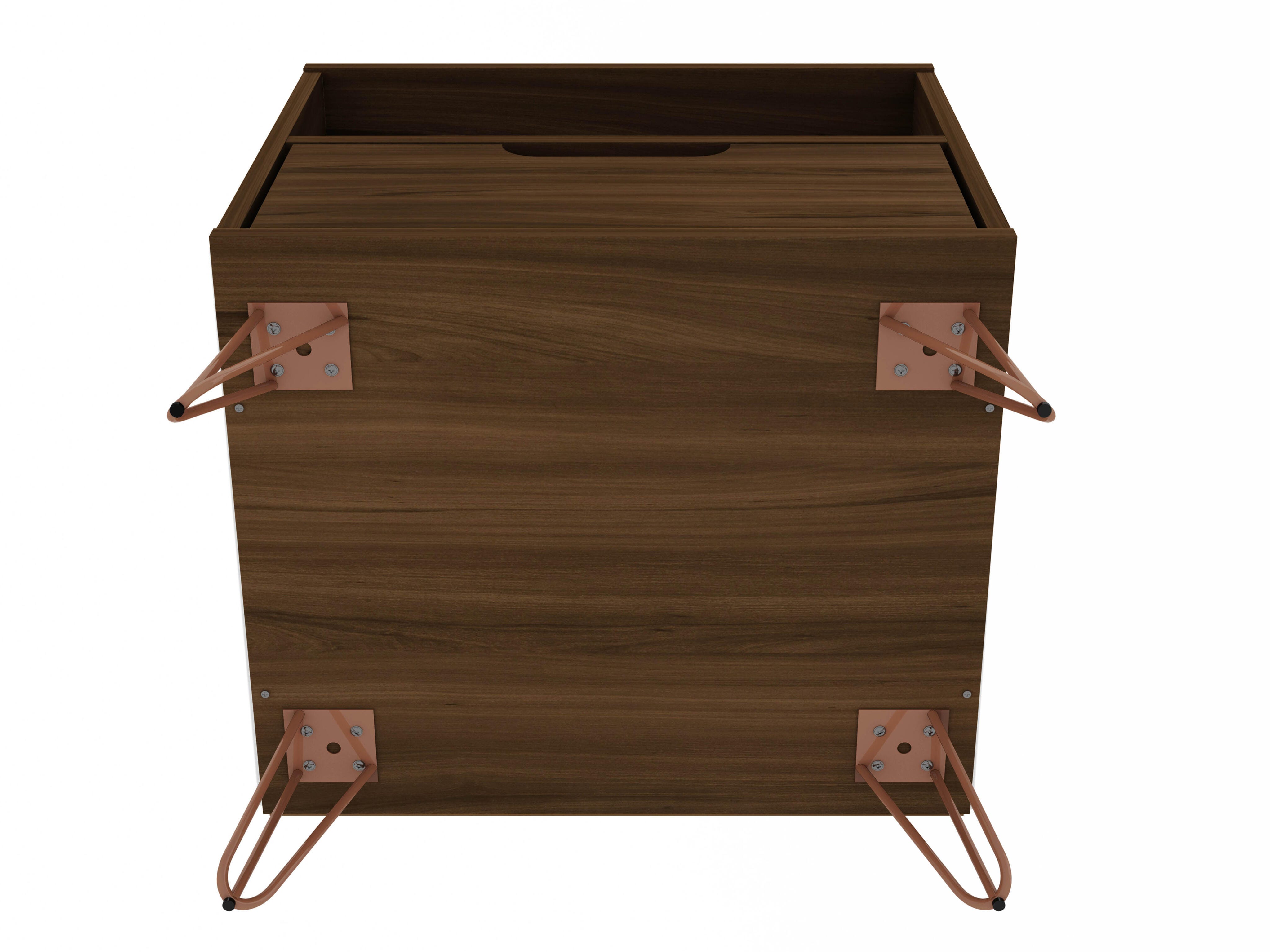 Modern One Drawer Nightstand, Brown, large
