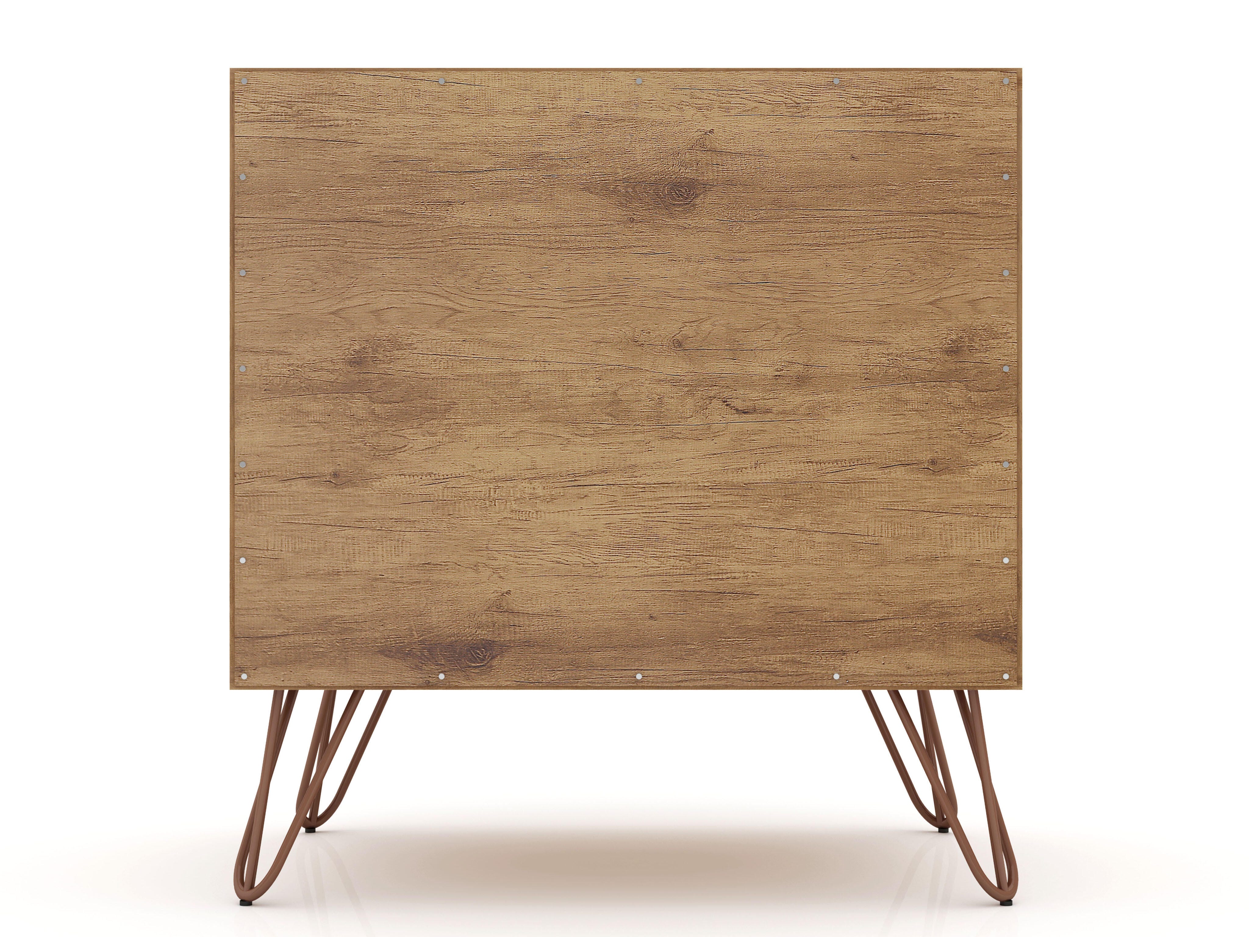 Modern One Drawer Nightstand, Natural/Rose Pink, large
