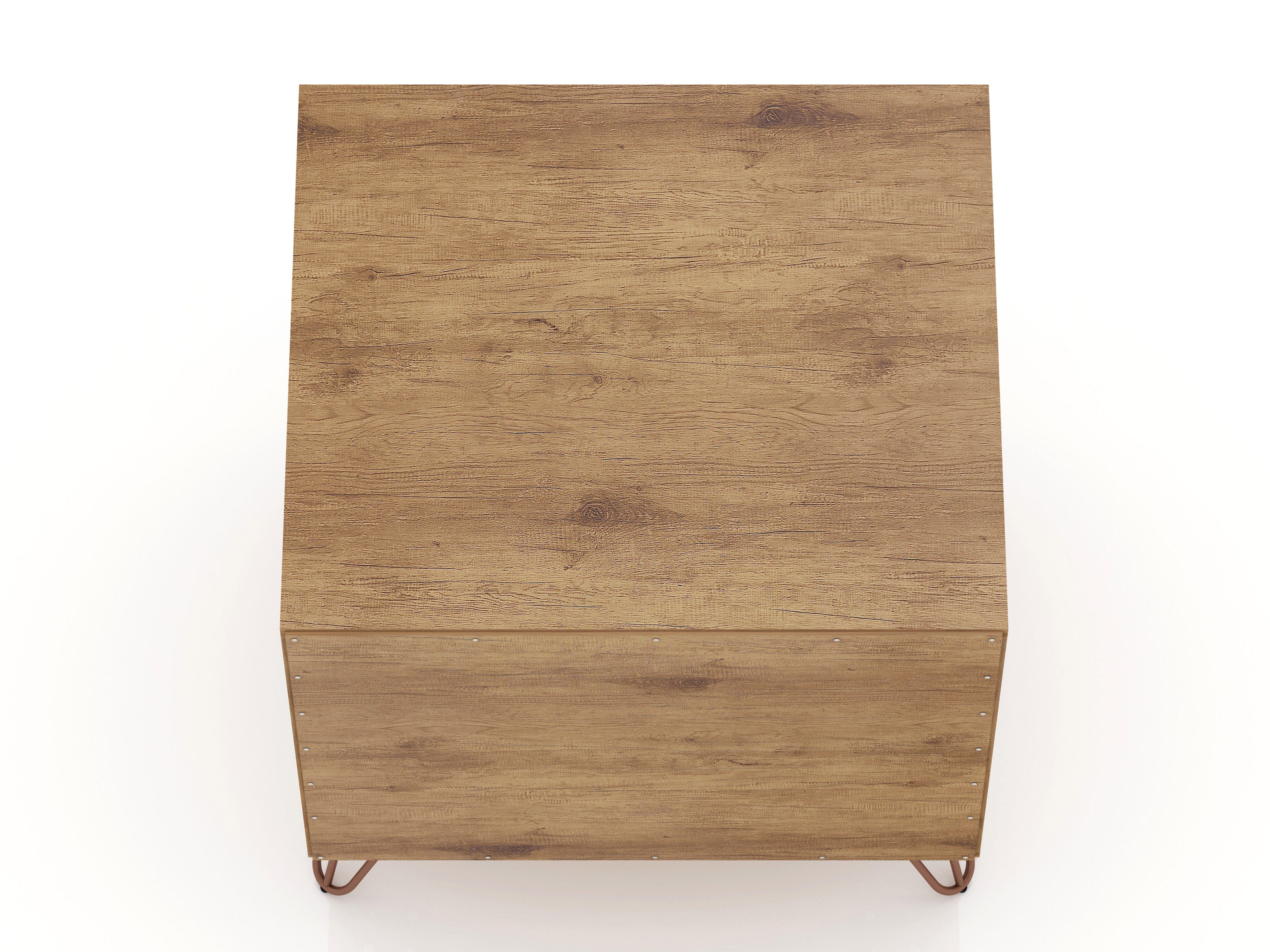 Modern One Drawer Nightstand, Natural/Rose Pink, large
