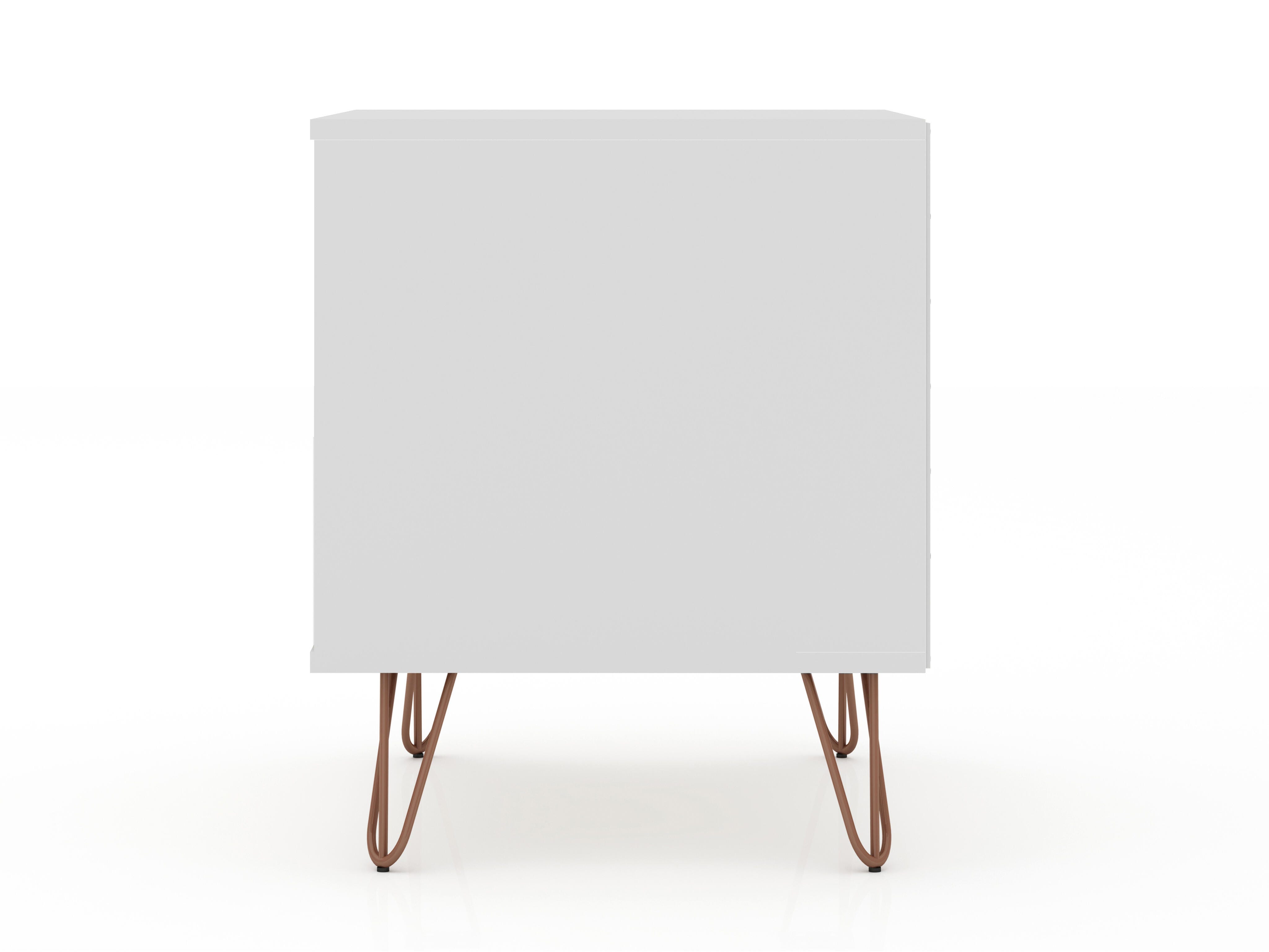 Modern Two Drawer Nightstand, White, large