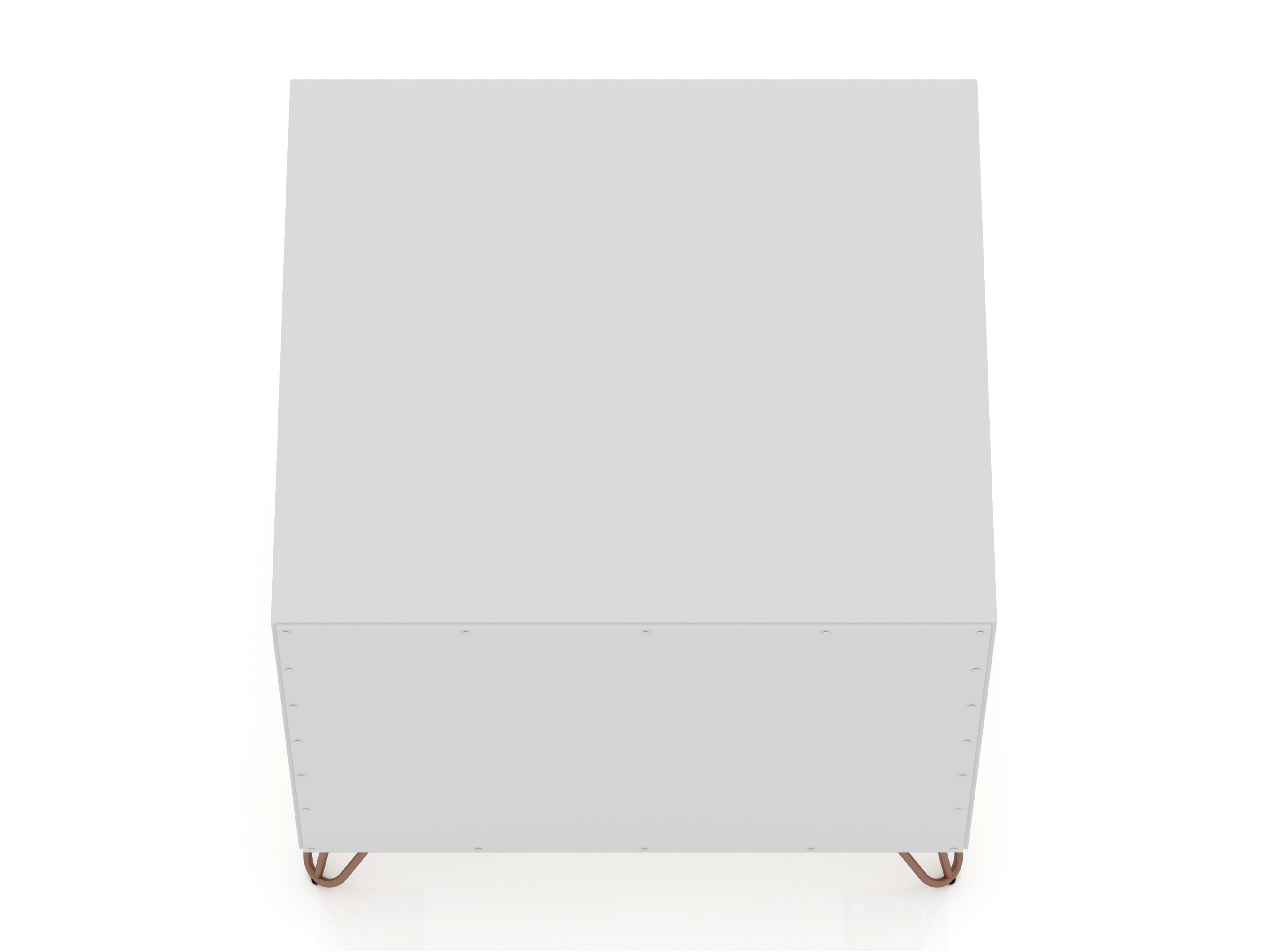 Modern Two Drawer Nightstand, White, large
