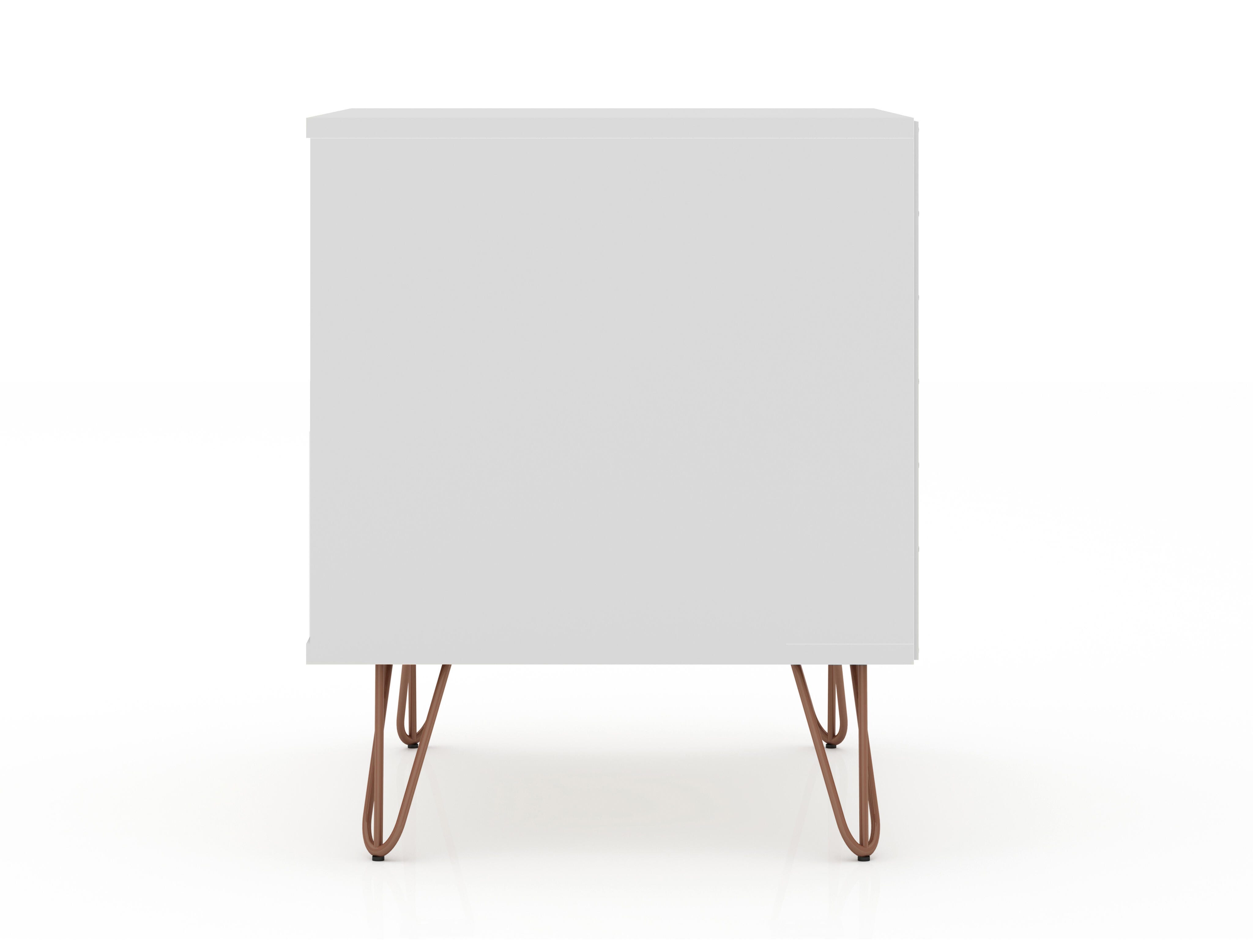 Modern Two Drawer Nightstand, White, large