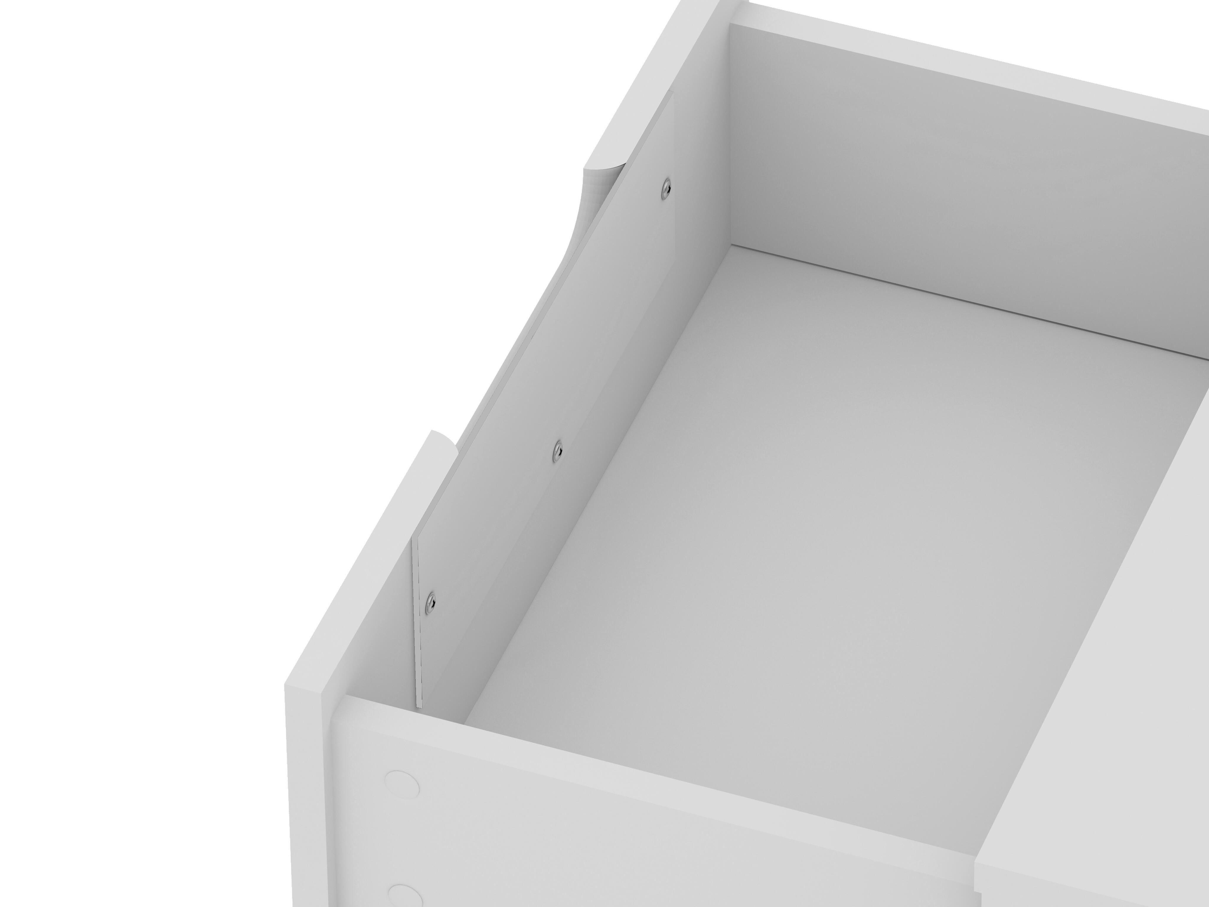 Modern Two Drawer Nightstand, White, large