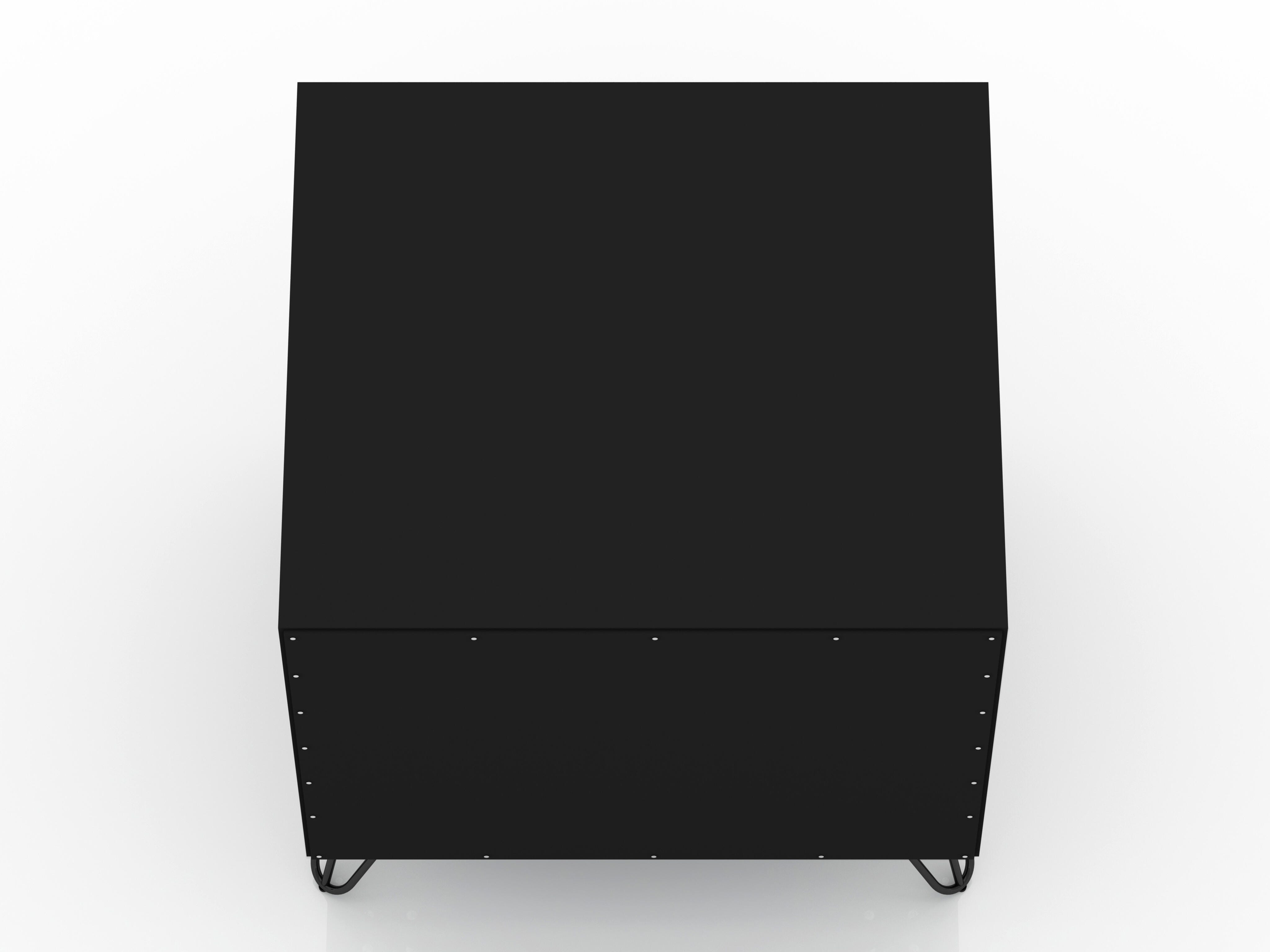 Modern Two Drawer Nightstand, Black, large