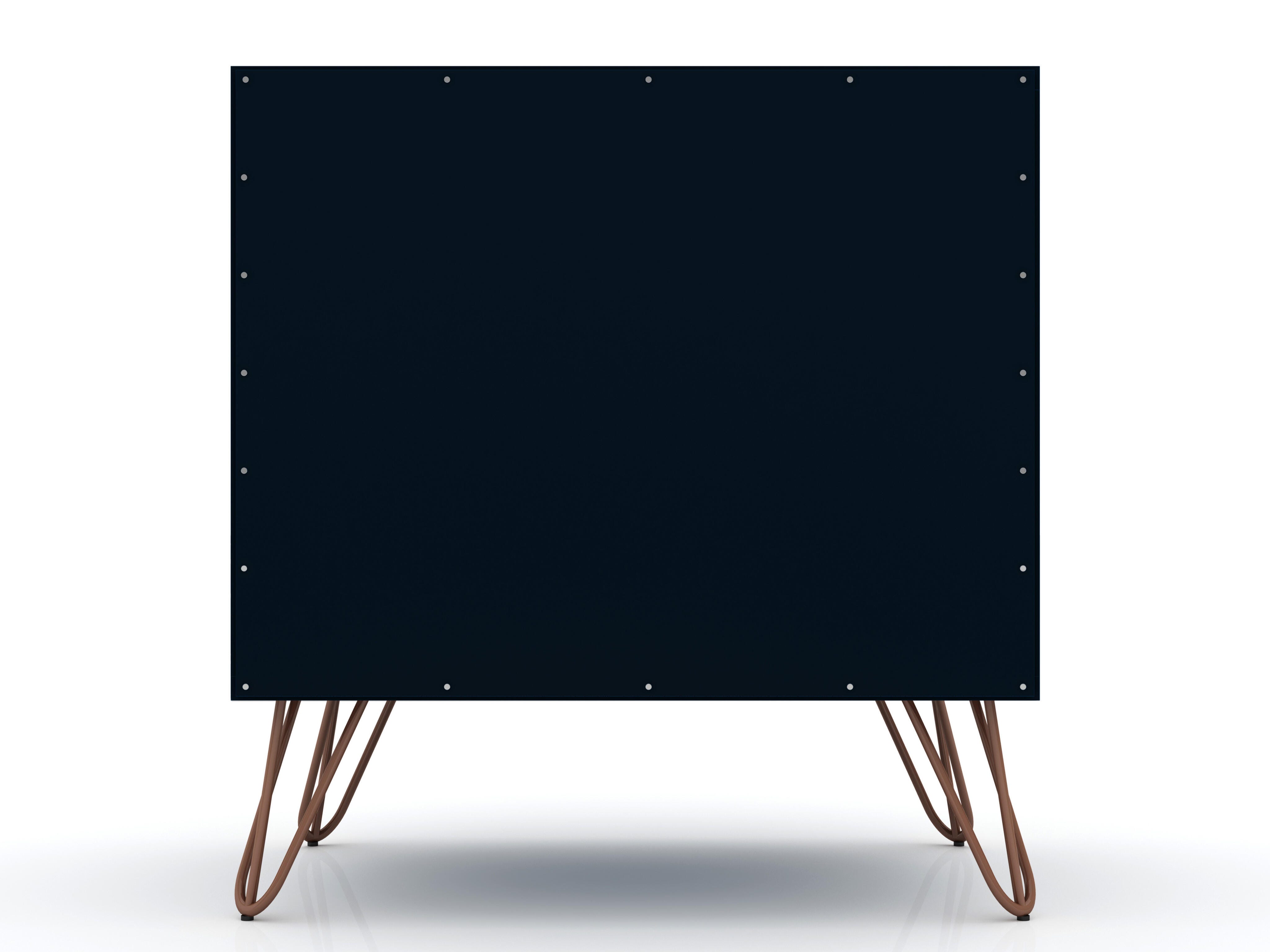 Modern Two Drawer Nightstand, Blue, large