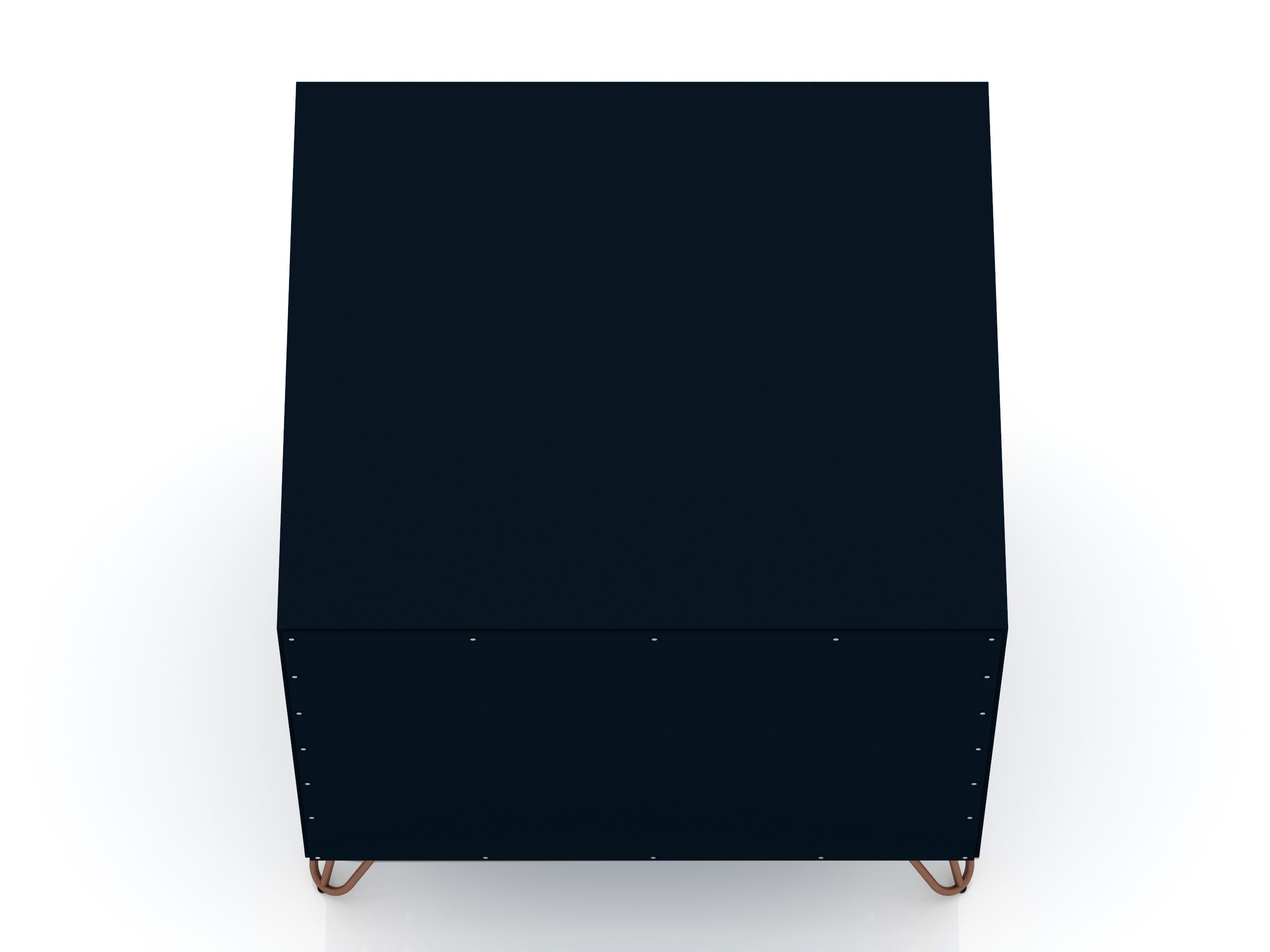 Modern Two Drawer Nightstand, Blue, large