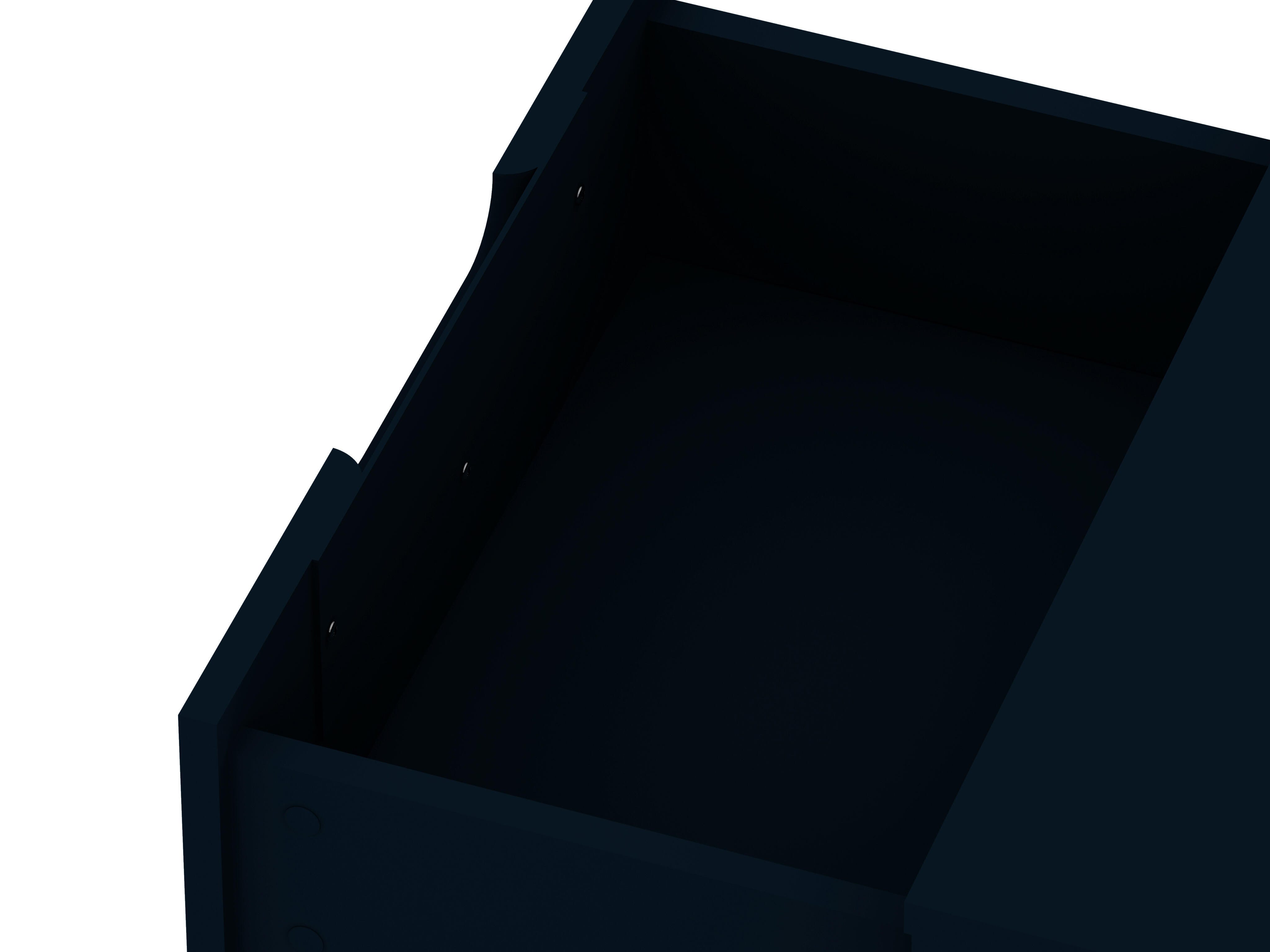 Modern Two Drawer Nightstand, Blue, large