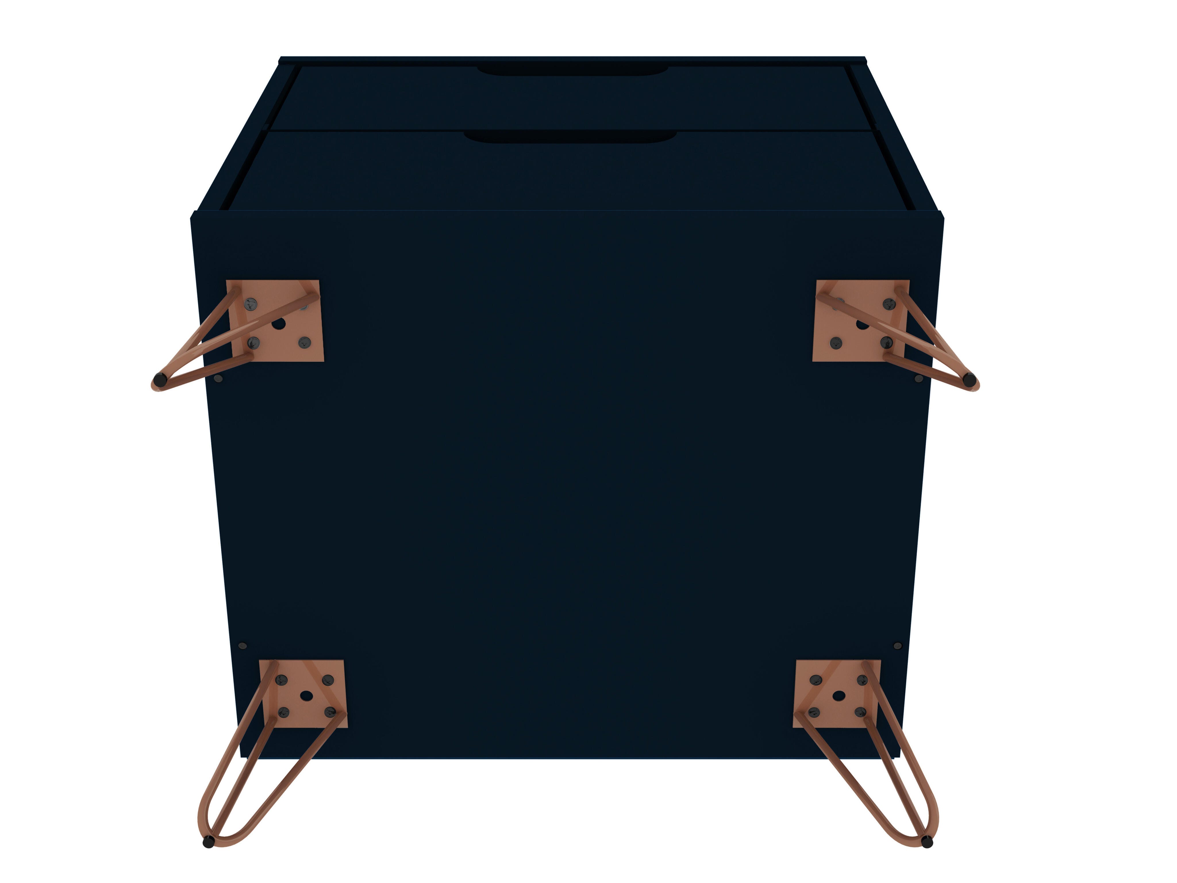 Modern Two Drawer Nightstand, Blue, large