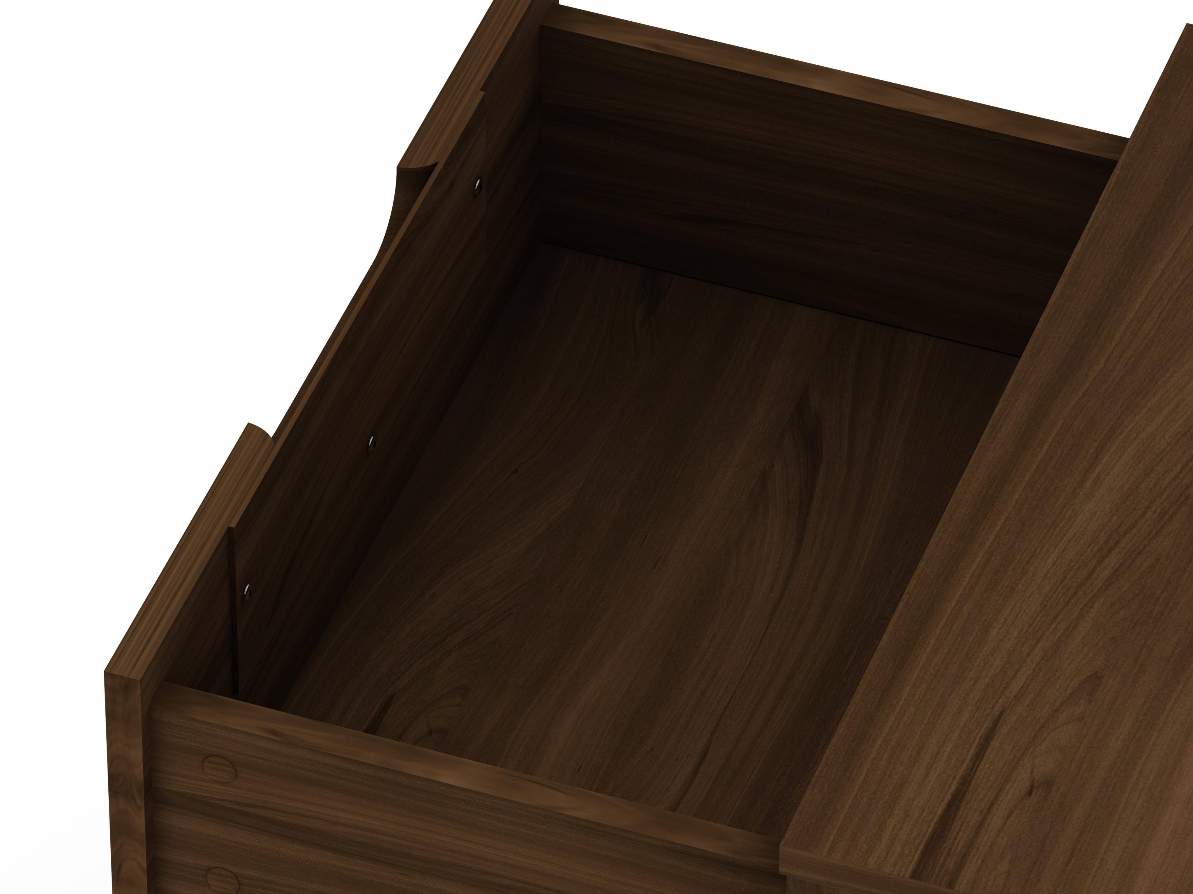 Modern Two Drawer Nightstand, Brown, large
