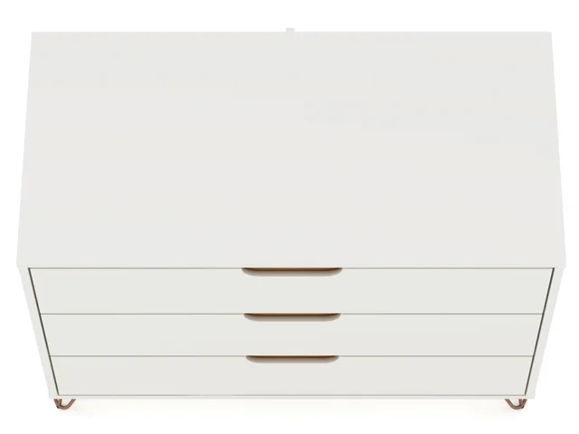 Manhattan Comfort Rockefeller 3-Drawer Dresser - White Manhattan Comfort Rockefeller 3-Drawer Dresser - White