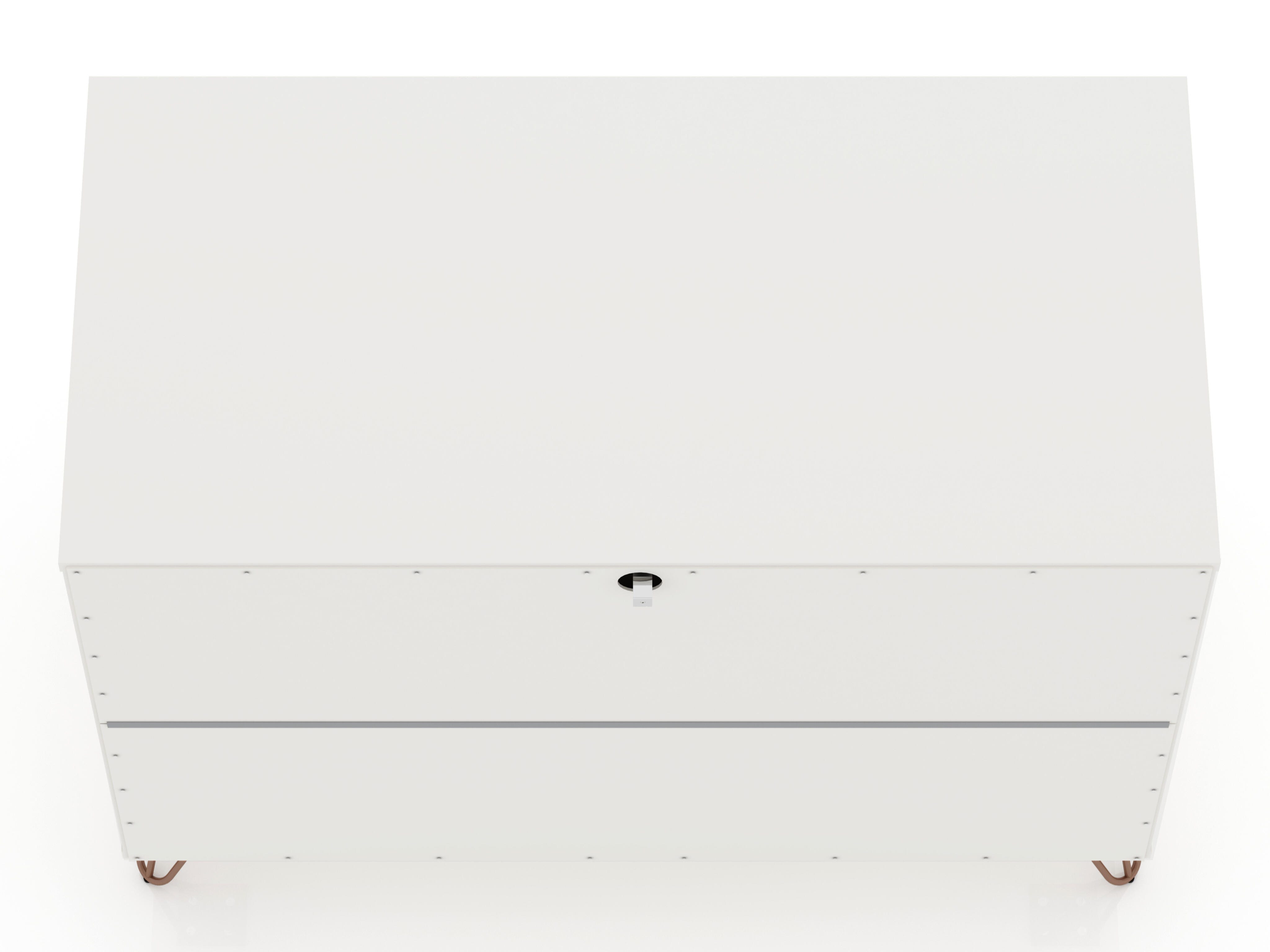 Modern Three Drawer Dresser, White, large