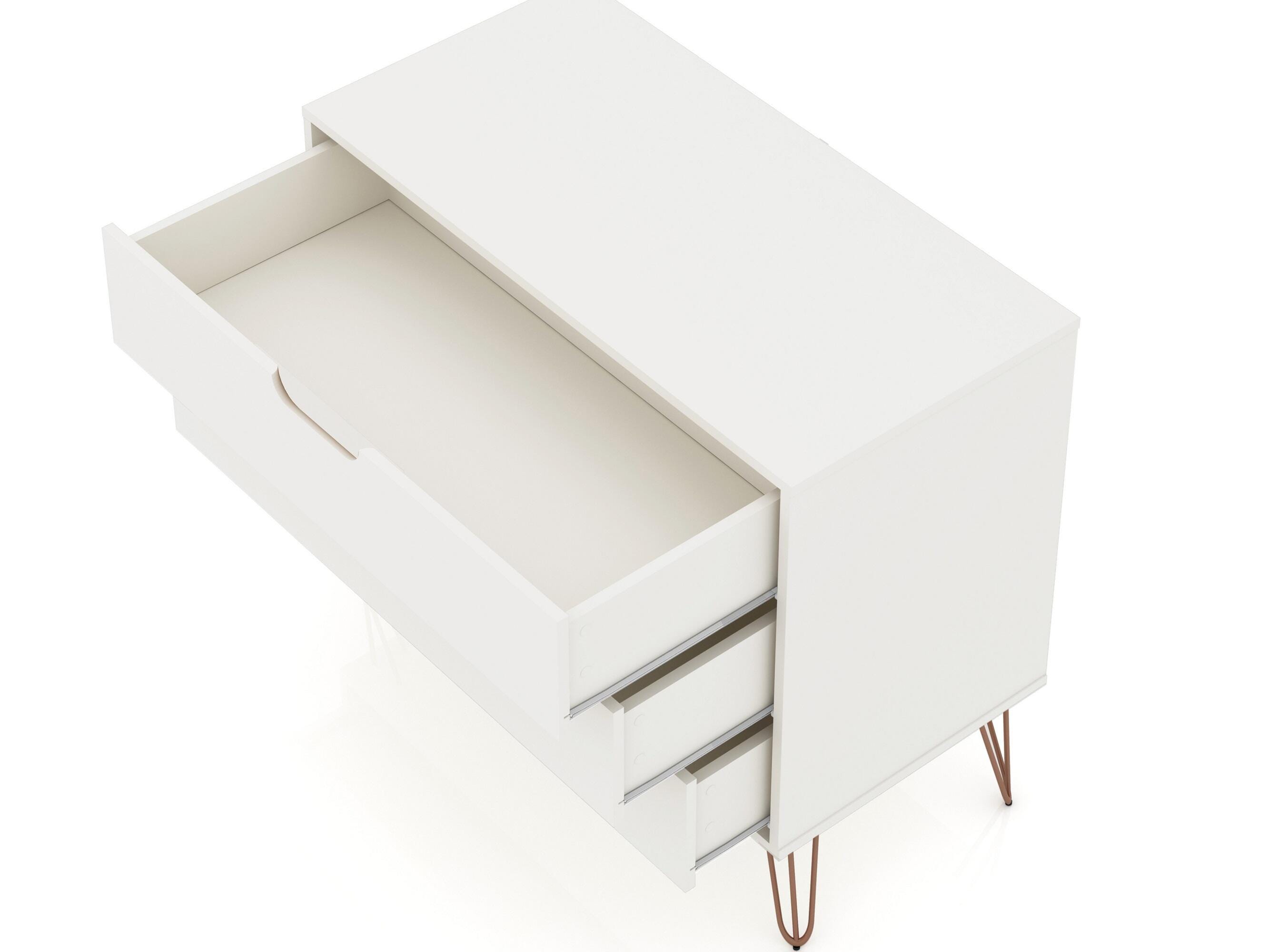 slim fit dress slacks Austin 3 Drawer Dresser White/Natural main image 1