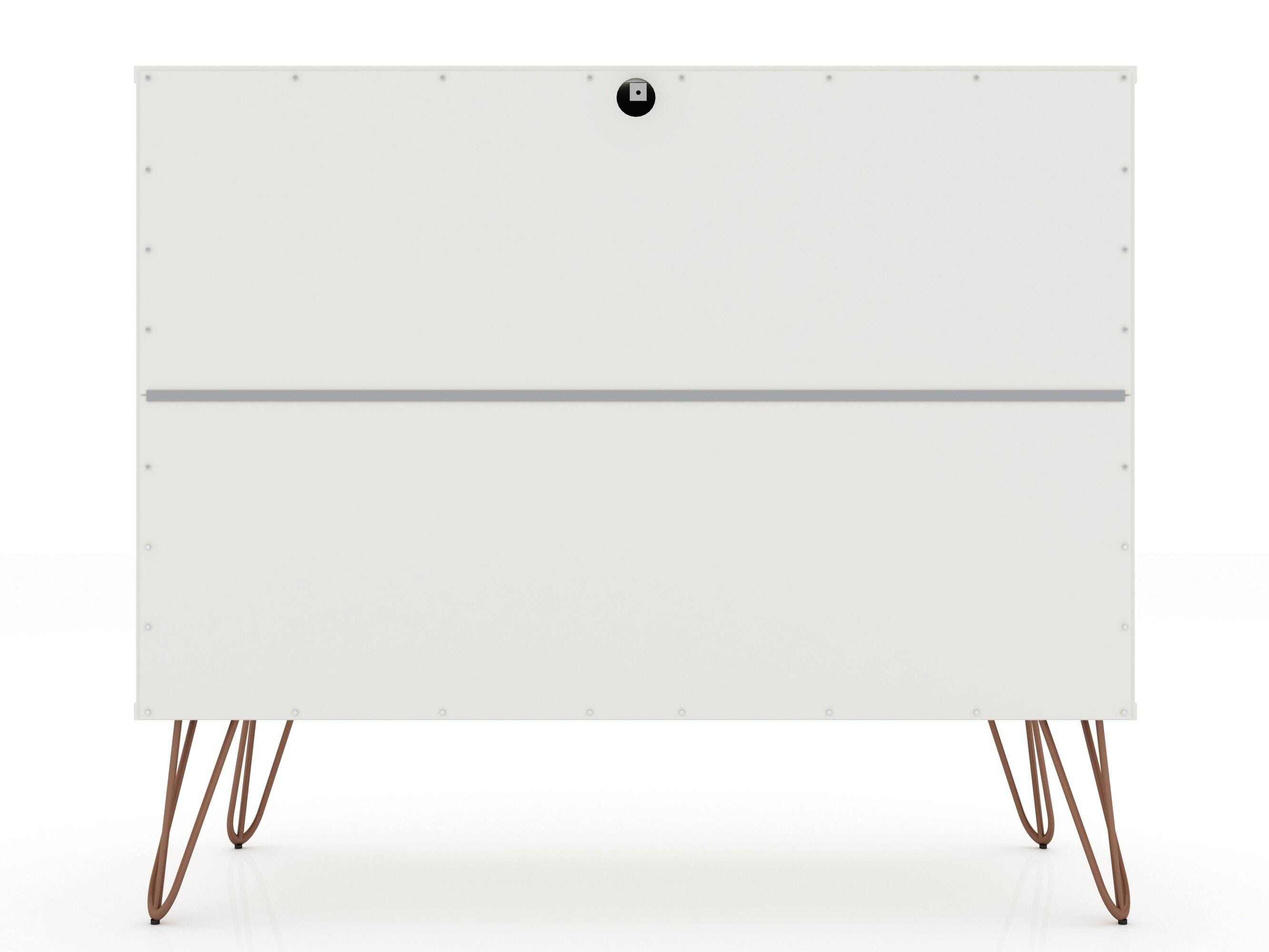 Modern Three Drawer Dresser, White, large