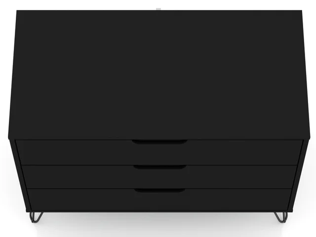 Manhattan Comfort Rockefeller 3-Drawer Dresser - Black Manhattan Comfort Rockefeller 3-Drawer Dresser - Black