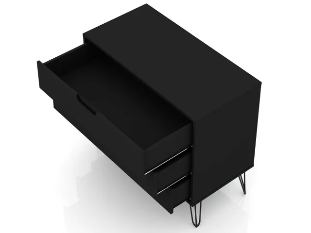 black 3 drawer dresser Wood and Cane 3 Drawer Wooden Dresser Black