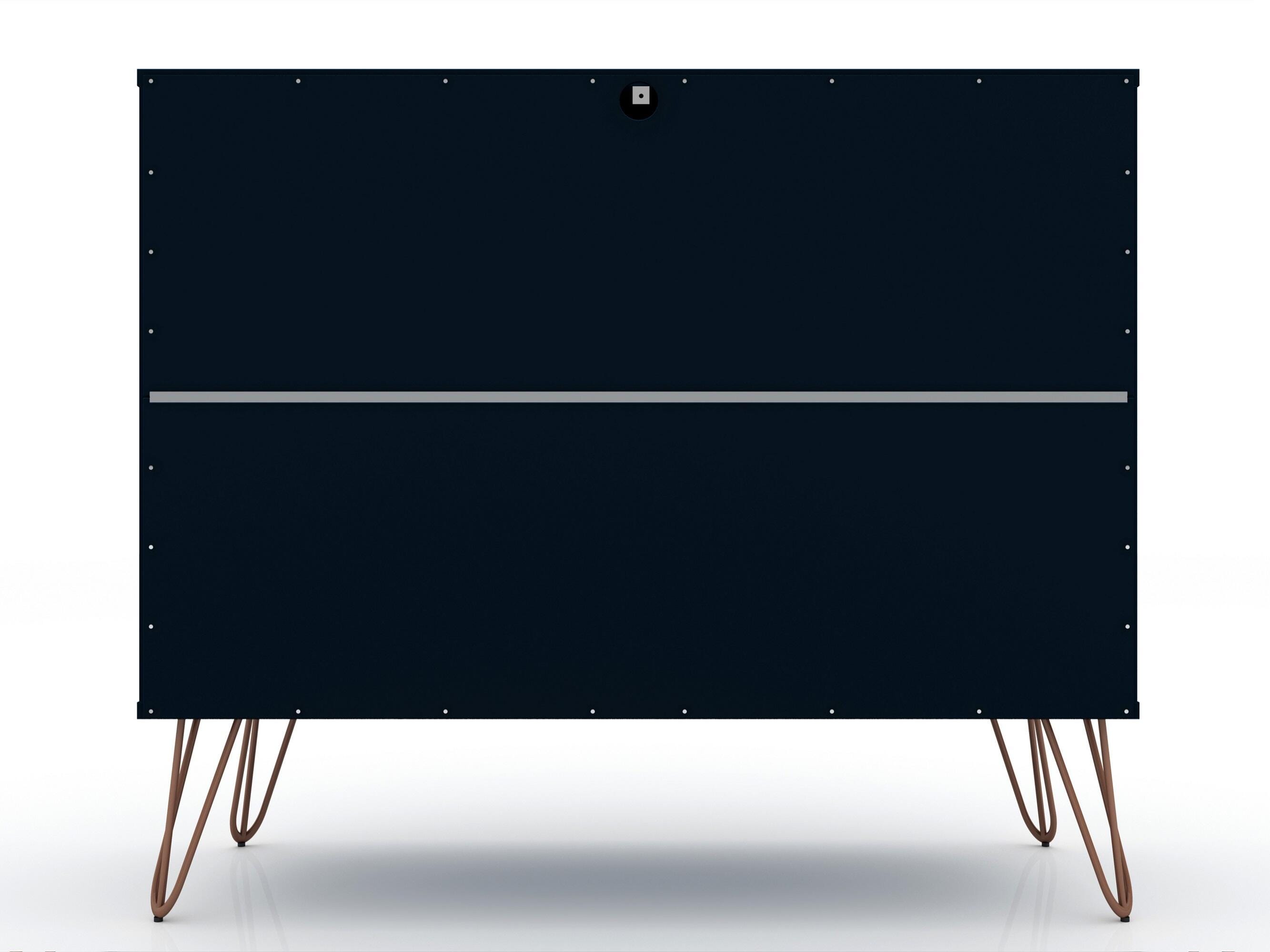Modern Three Drawer Dresser, Blue, large
