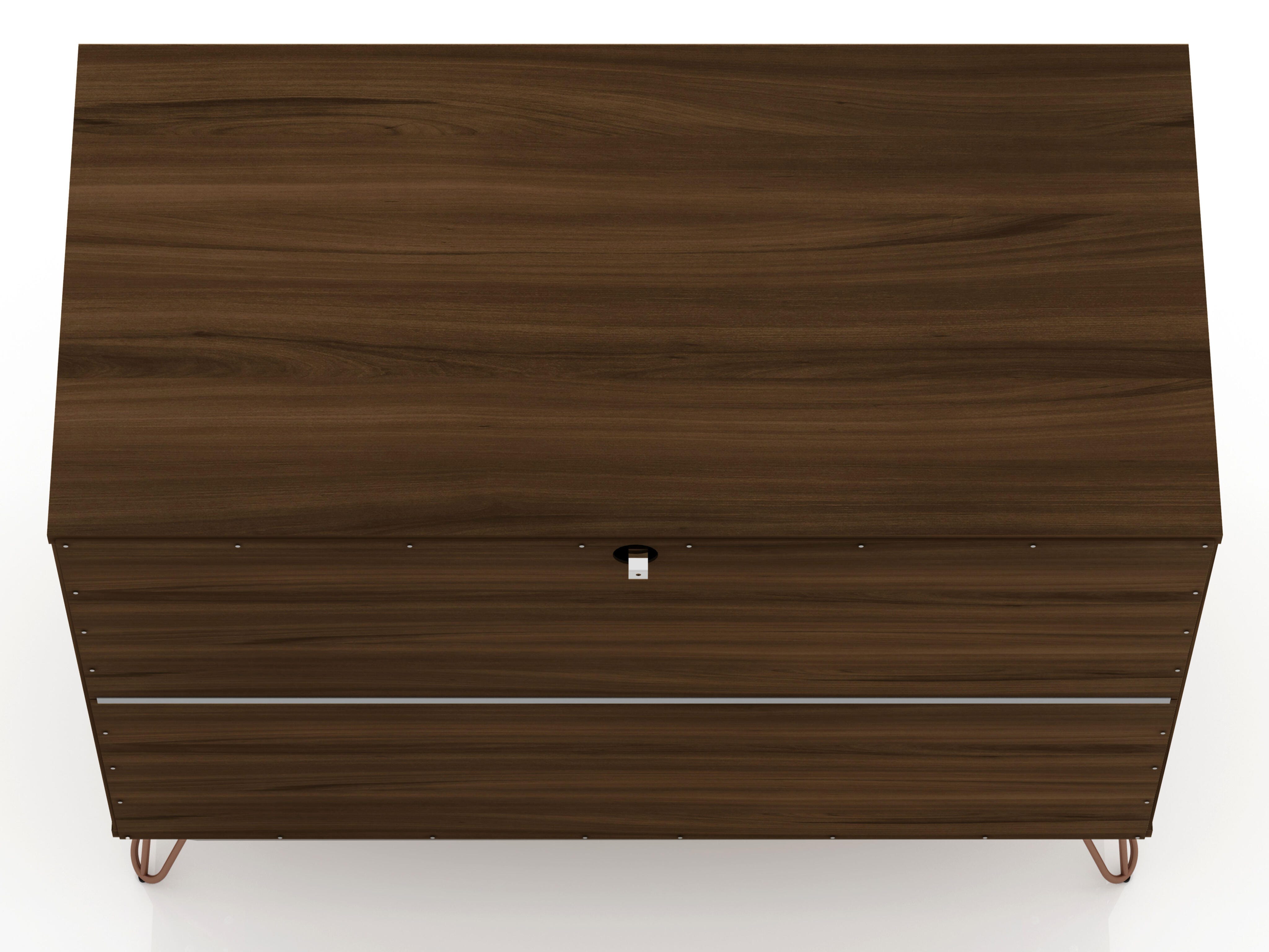 Modern Three Drawer Dresser, Brown, large